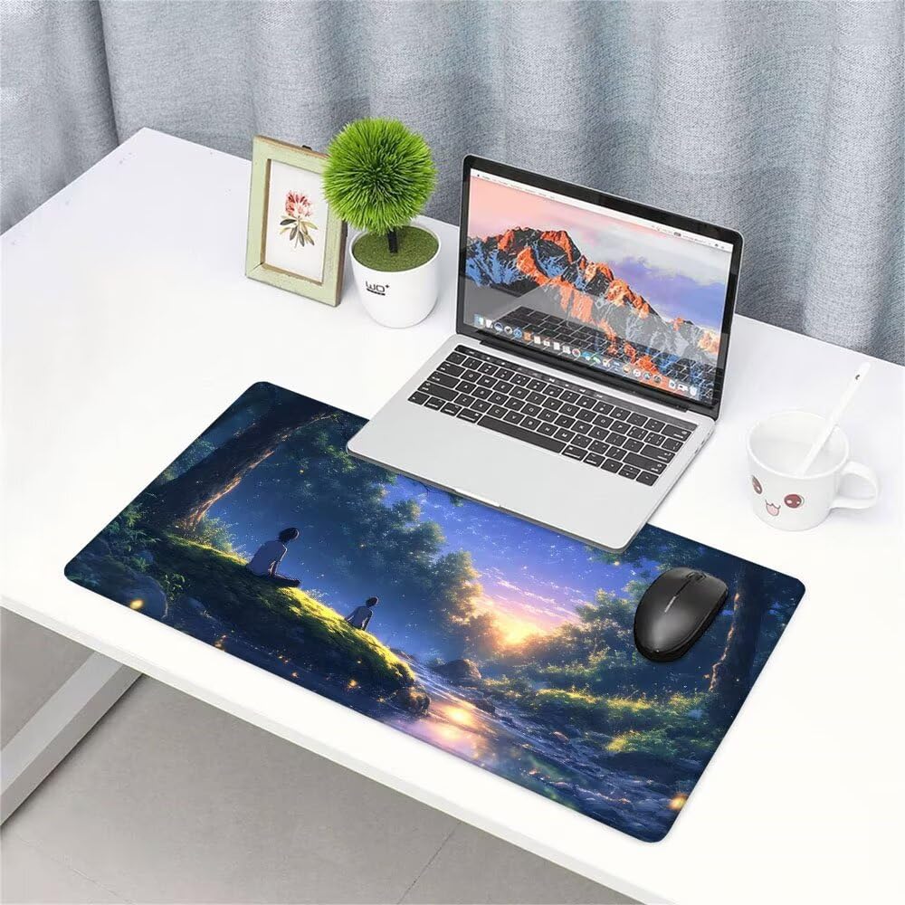 Alfombrilla de Mouse para Juegos, Blu, XXL, Antideslizante, Impermeable, Diseño de Cielo stellato, Extendido, Grande, 1200x600x3mm, para PC, Laptop, Ufficio, Famiglia d-864