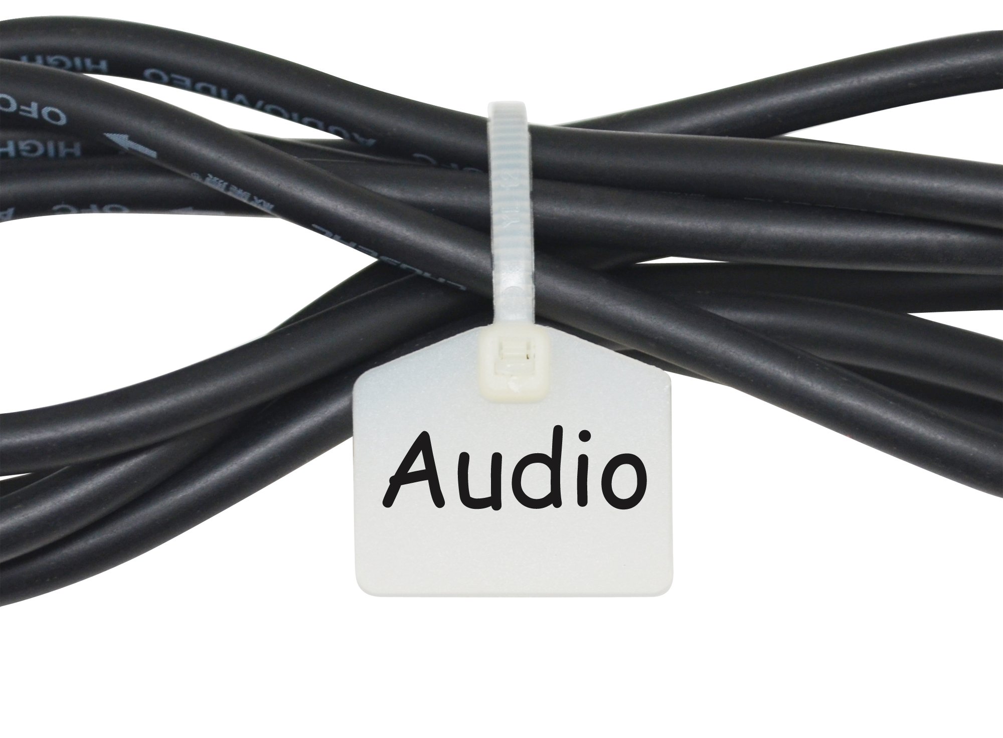 Buy (100, White) MrLabel 43/8" Nylon Cable Zip Ties Tags Labels