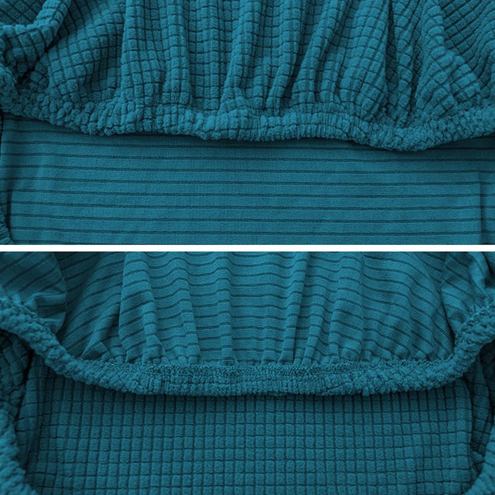 Fundas elásticas para taburetes de bar con respaldo, paquete de 4/2 fundas redondas para sillas de cocina, fundas protectoras elásticas para taburetes de bar con respaldo abierto, duraderas y