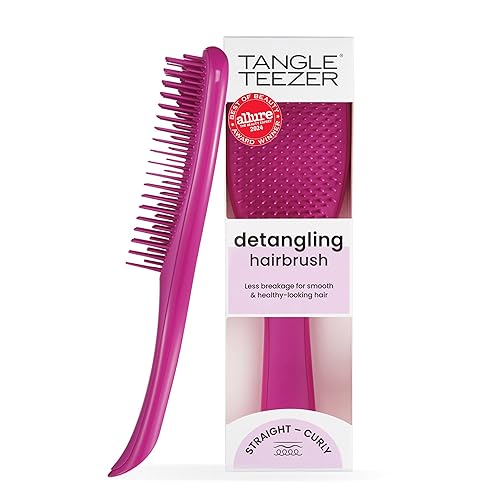 Tangle Teezer Cepillo desenredante definitivo para cabello húmedo y seco, elimina nudos y reduce la rotura para todo tipo de cabello, frambuesa