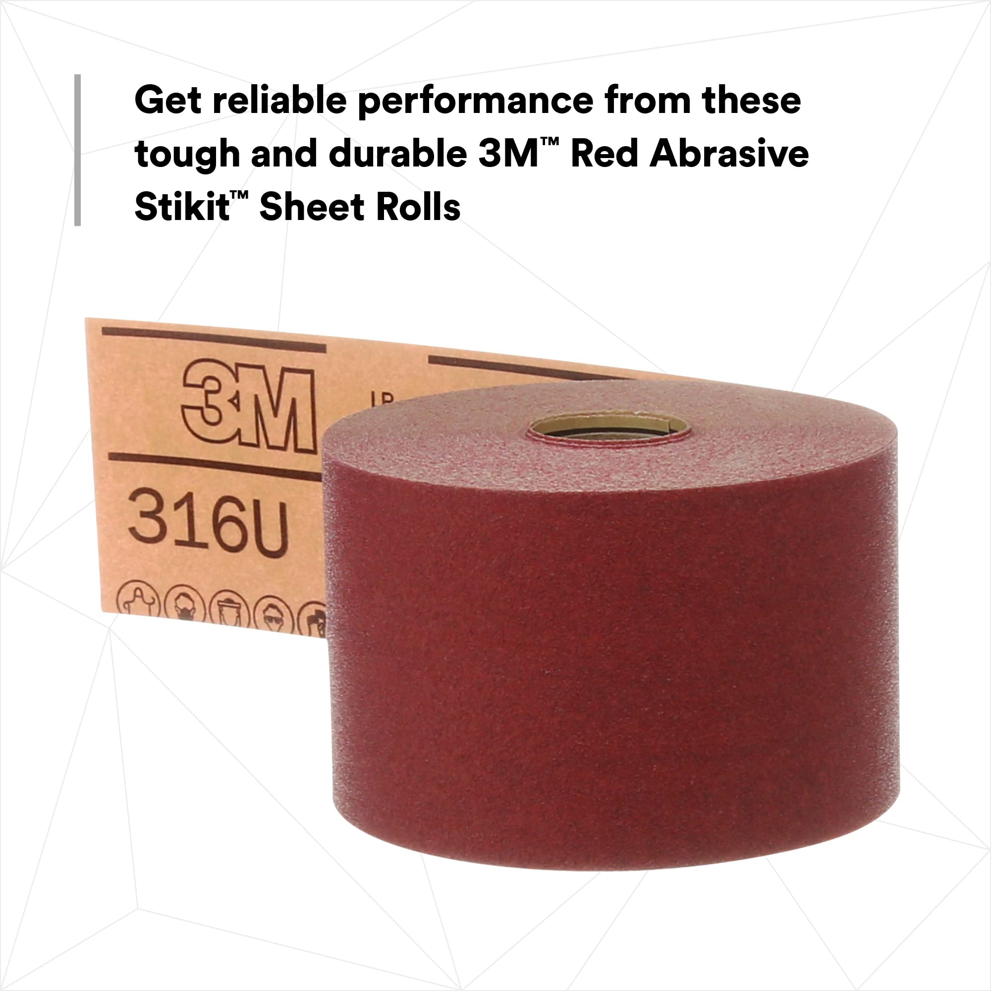 3M Stikit Schleifpapier-Rolle, 01687, P120, 6,4 cm x 22,7 m, Rot