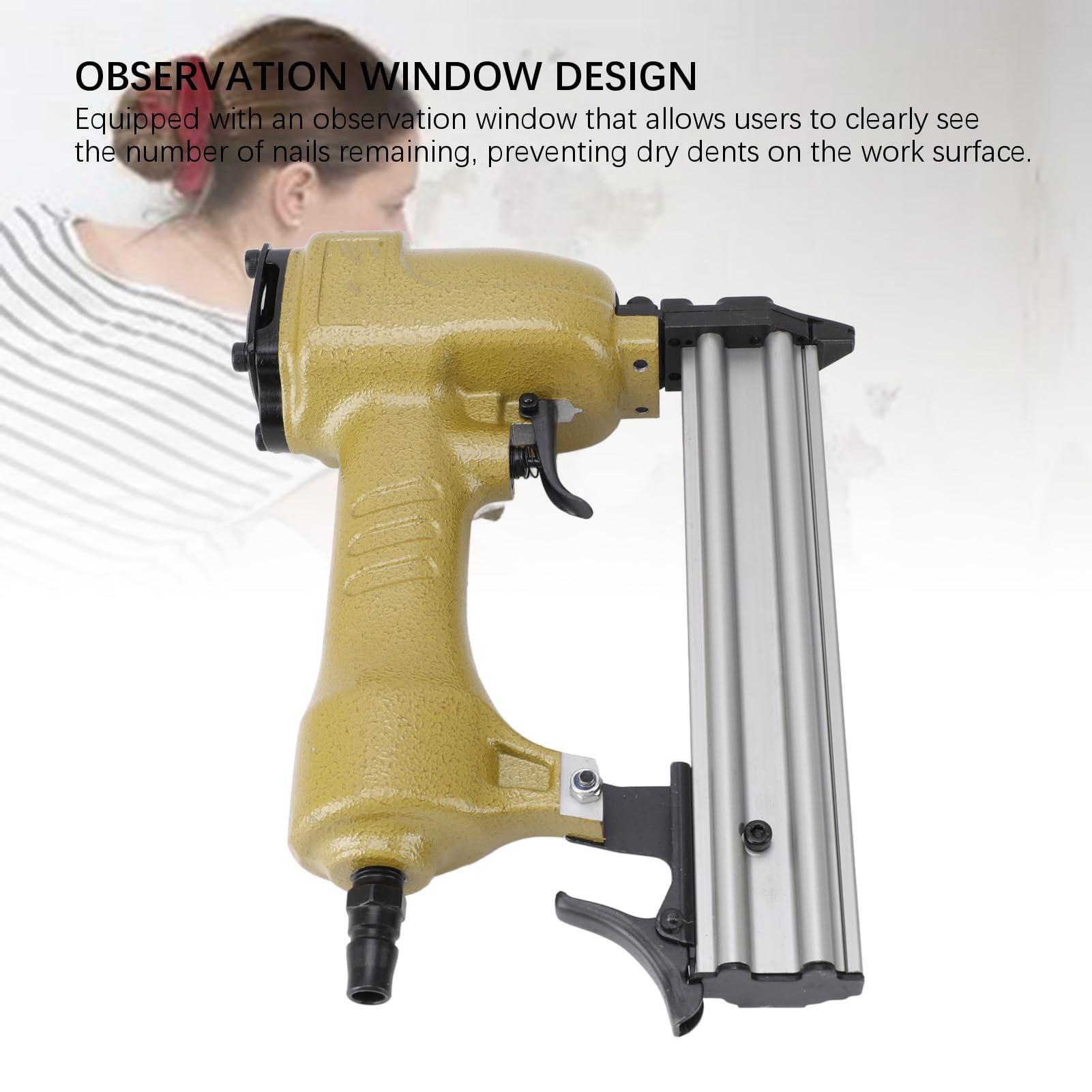 Chiodatrice Pneumatica Brad, Pistola Sparachiodi 2 in 1 Pistola Sparachiodi Spara Chiodi Brad 2 Chiavi Esagonali, Lunghezza del Chiodo da 10‑30 Mm Risparmio di Manodopera