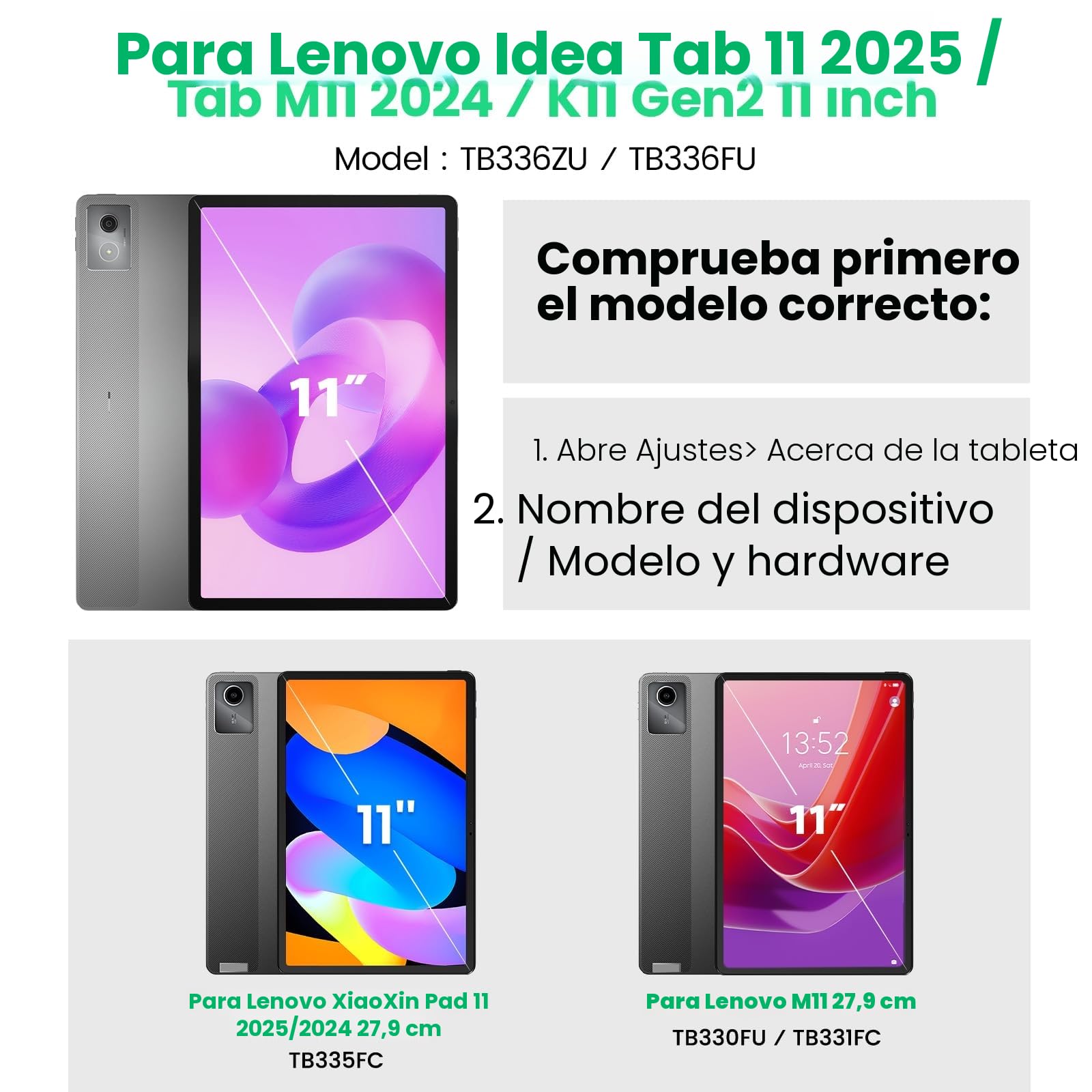 SEYMAC Funda para Lenovo Idea Tab 11 Pulgadas 2025/Tab M11/Tab K11 Gen 2, Funda para Tablet M11 a Prueba de Golpes con Protector de Pantalla, Soporte Giratorio de 360°, Correa para el Hombro, Negro