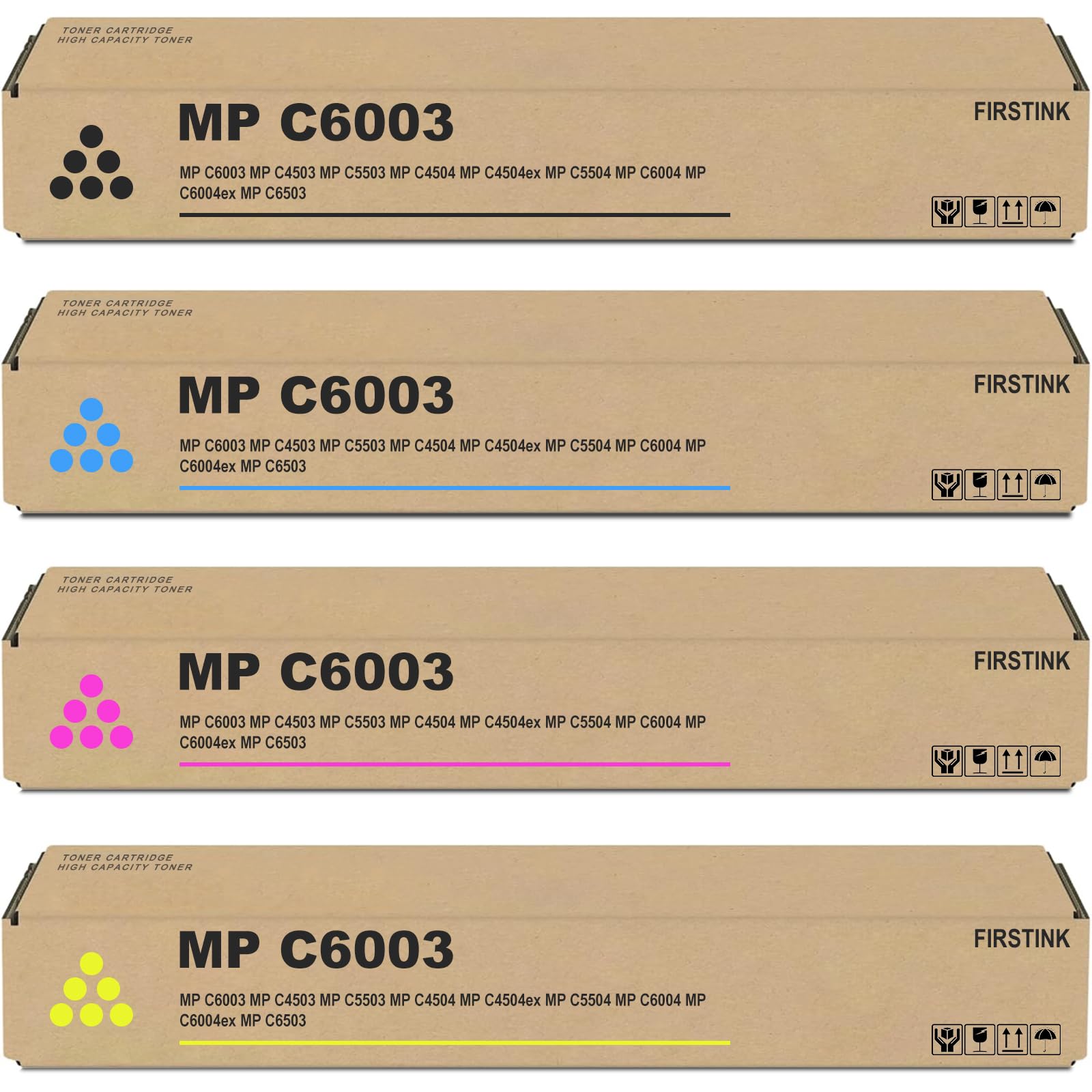 High Yield MP C6003 Toner Cartridges 841849 841851 841852 841850 Toner Compatible for Ricoh Aficio MP C6003 MP C4503 MP C5503 MP C4504 MP C4504ex MP
