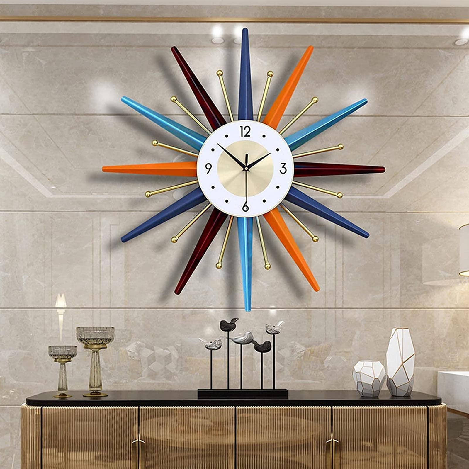 Horloge murale à boule colorée art moderne décoration intérieur
