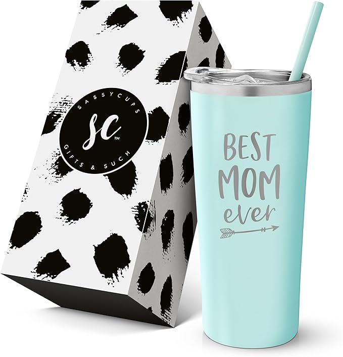 Best Mom Ever Stainless Steel Tumbler - Personalized Insulated Travel Cup With Straw