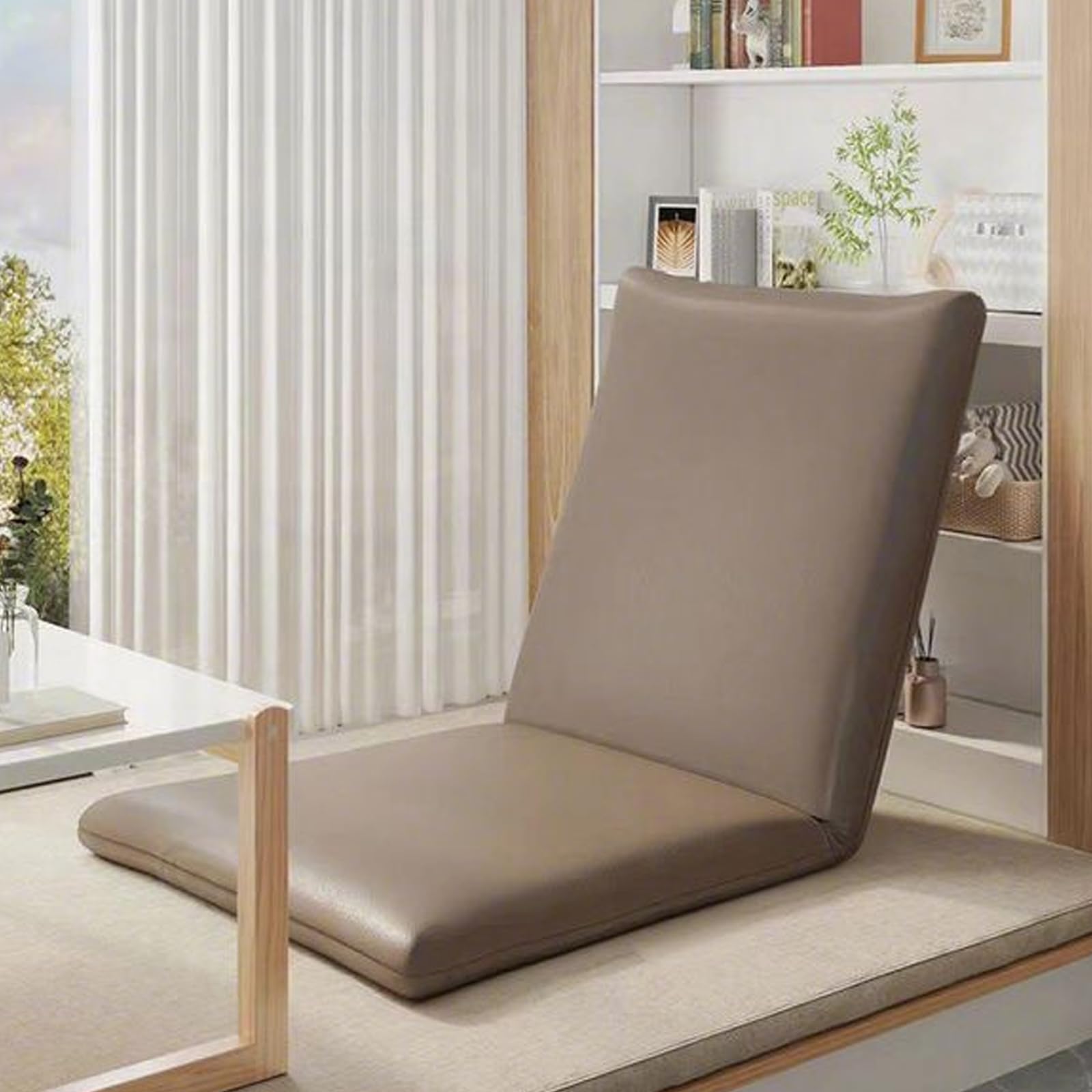 Chaise de sol pliable réglable design élégant cuir noir
