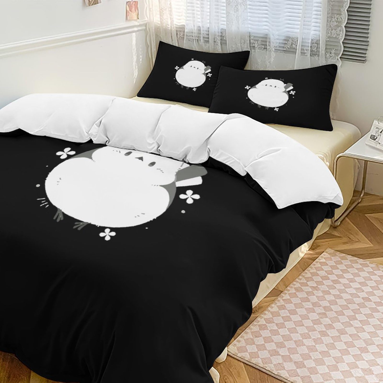 Amazon｜シマエナガ 鳥柄 寝具3点セット 布団カバー シングル 寝具