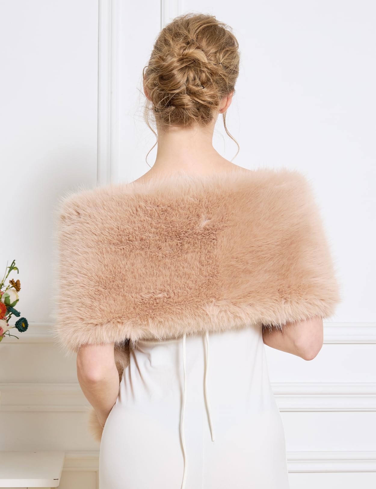BEAUTELICATE Chal Invierno Mujer Estola de Pelo Fiesta Abrigo para Boda Nupcial