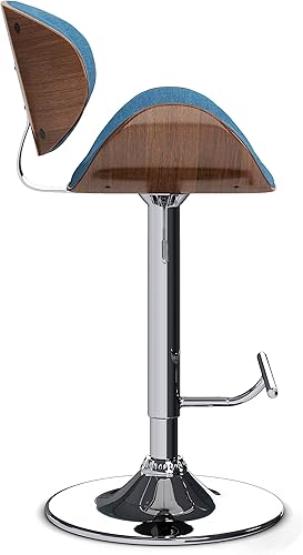 Miniatura 106 de SIMPLIHOME Marana - Taburete de bar giratorio ajustable – Silla tapizada de metal de 33 pulgadas de altura de asiento en piel sintética vegana