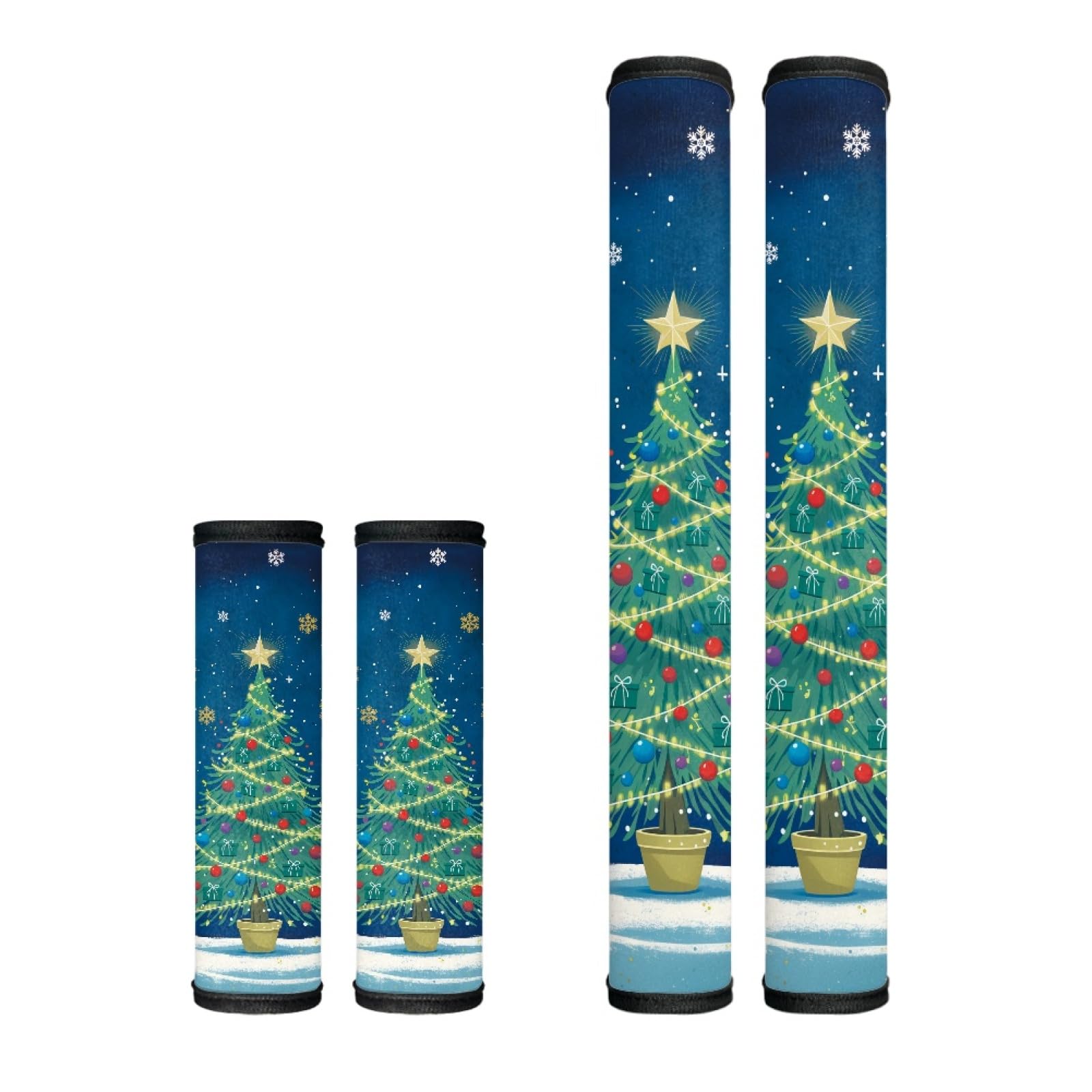 Dreaweet Christmas Tree Print Refrigerator Door Handle Covers Set of 4