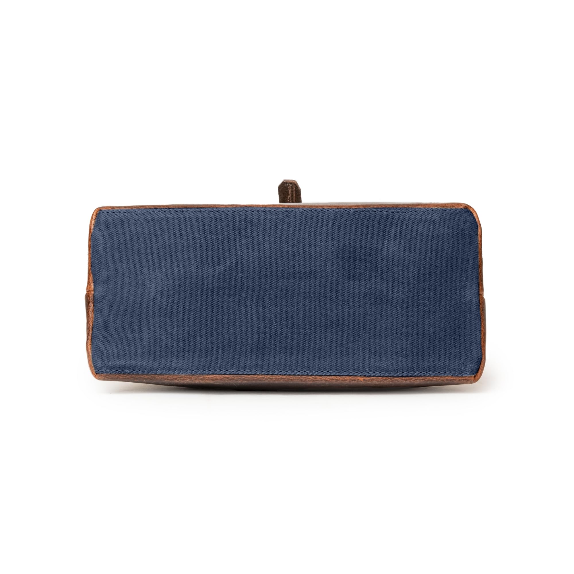DRAKENSBERG Großer Kulturbeutel 'Otis' aus gewachstem Canvas, Leder, wasserabweisend, erweiterbar, Roll-Top-Design, bis 8L - Ozean-Blau, DR00656