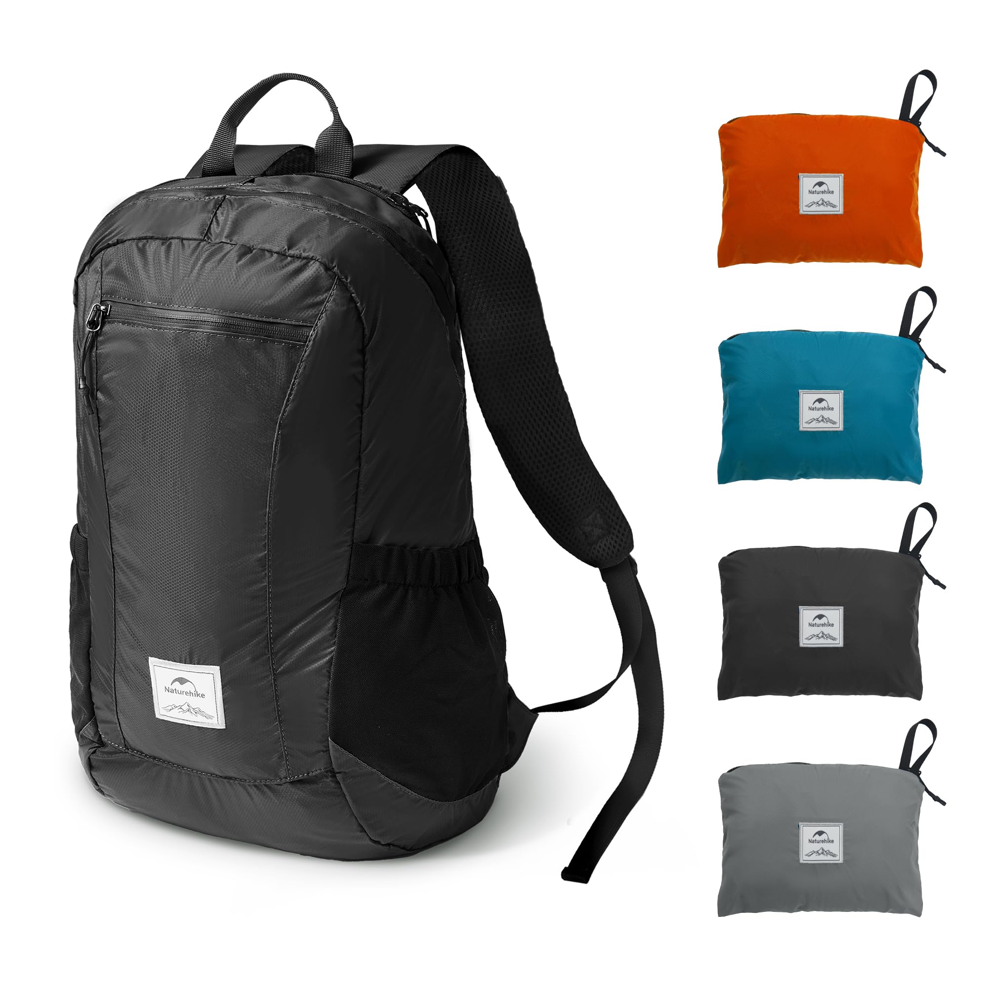 Naturehike 25L Packable Backpack - 230g Ultra Lightweight Foldable Daypack, PU2000mm Waterproof 30D Nylon Compact Hiking Rucksack for Travel, Cycling & Hiking(Black) — image 1
