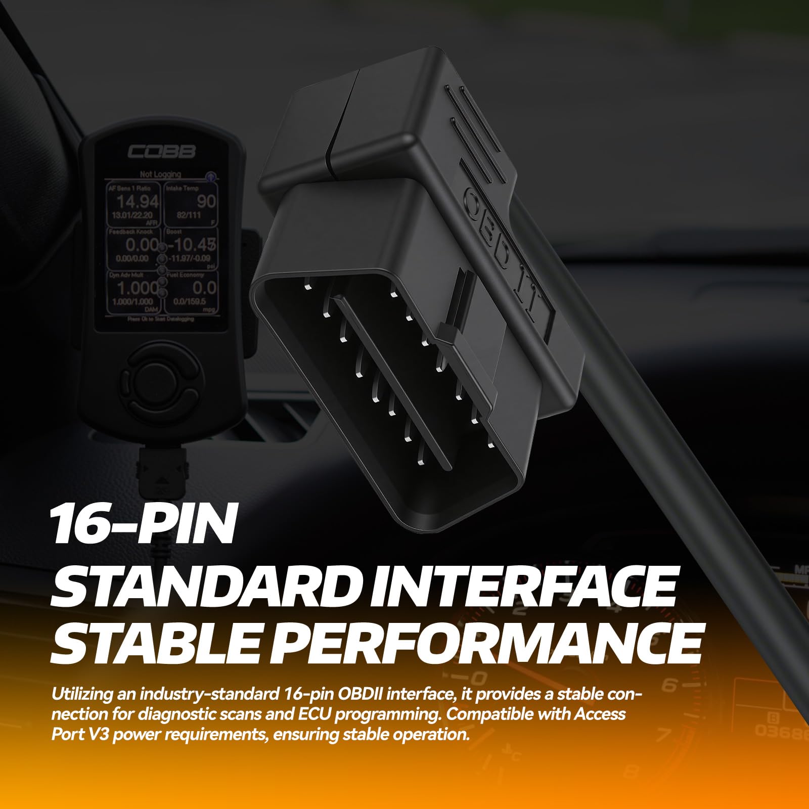 Puerto de acceso OBD2 OBDII Cable compatible con Cord V3 Sub-aru Ford VW WRX STI Focus Evo BMW, se adapta a todos los coches que utilizan V3 Accessports