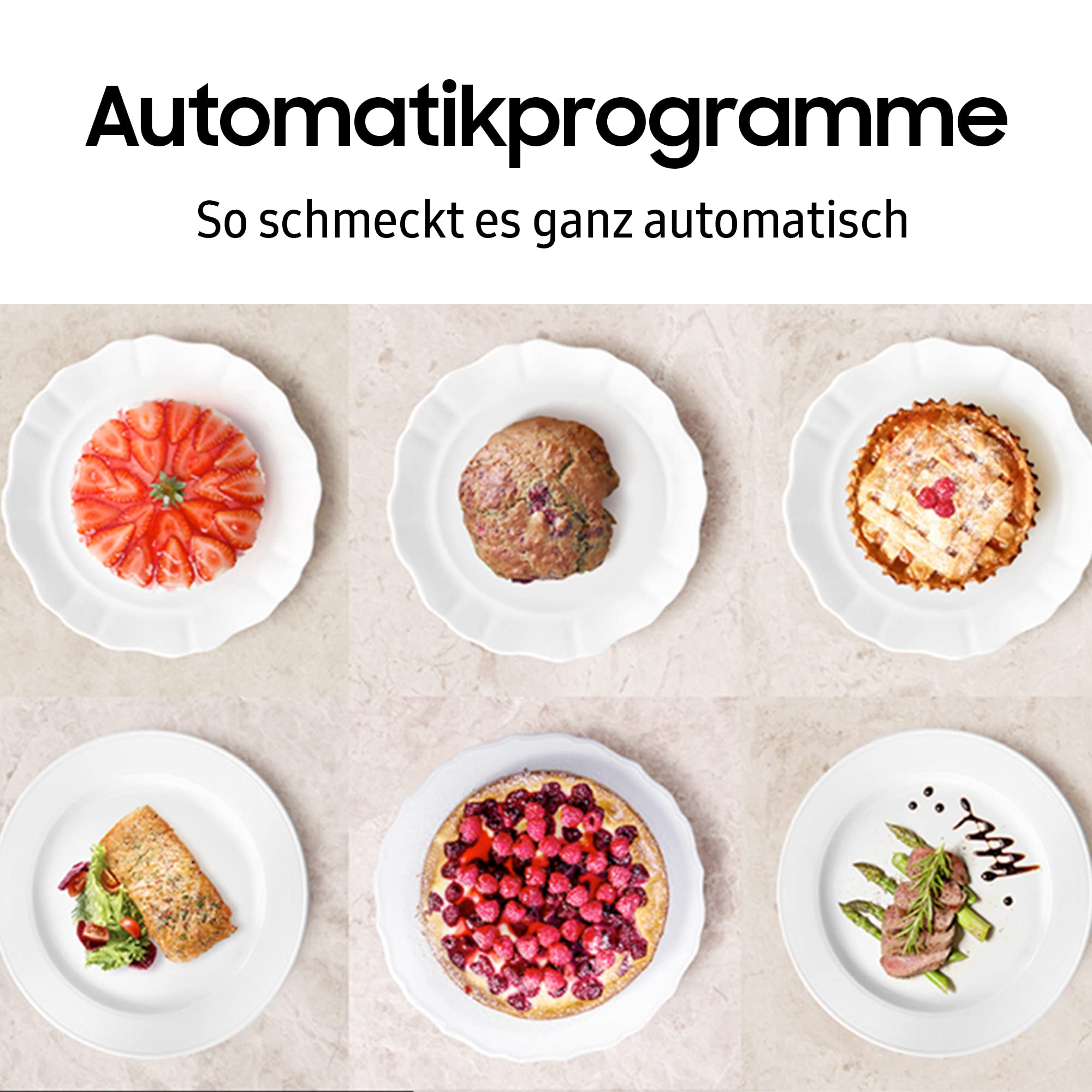 Samsung Kompaktofen mit Mikrowelle NQ5B4553FBK/U1, 45 cm, 50 ℓ, WiFi, SmartThings Cooking, 20 Automatikprogramme, Schwarz