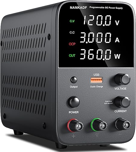 Miniatura 8 de Fuente de alimentación de CC variable, fuente de alimentación de banco de 30 V 10 A con perilla de ajuste del codificador, botón de