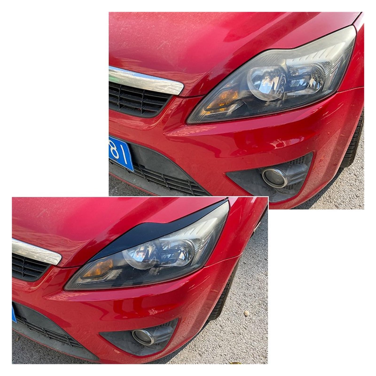 Sourcils Phares Ford Focus MK2/MK2.5 2008-2011 | Paire ABS Noir Brillant | Protection & Style
