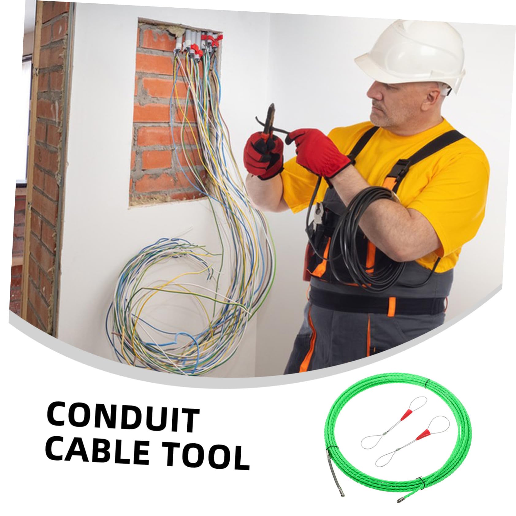 Baluue Kabeleinzieher mit Rollenkopf Kabelzieher und Befestigungswerkzeug für Elektriker und Heimwerker zum Einfädeln von Drähten in Rohre Verlegen