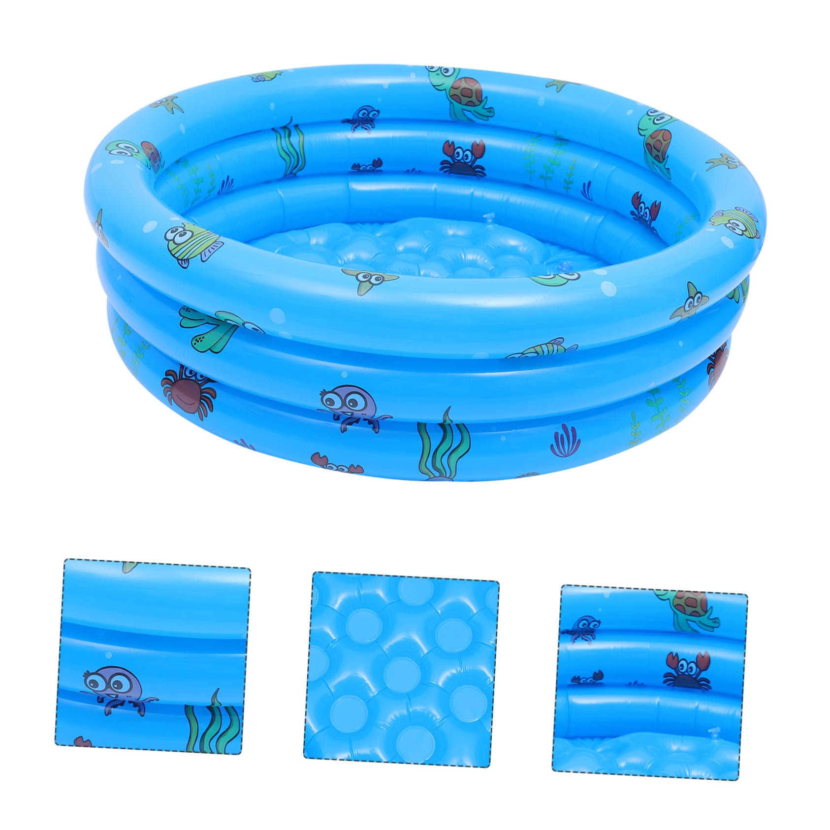Piscina Tonda Gonfiabile a Tre Strati in Pvc Blu per Bambini