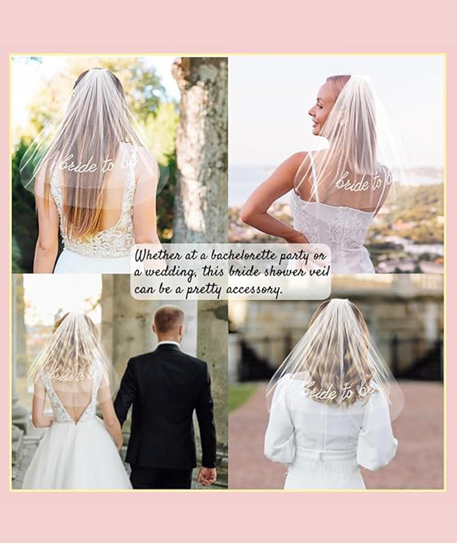 Zbdroxygen Veil For Bride, Wedding Veil, Bridal Veil For Wedding Ceremony, Suitable for Wedding Ceremonies, Retro Themed Parties and Formal Dinner Events 3