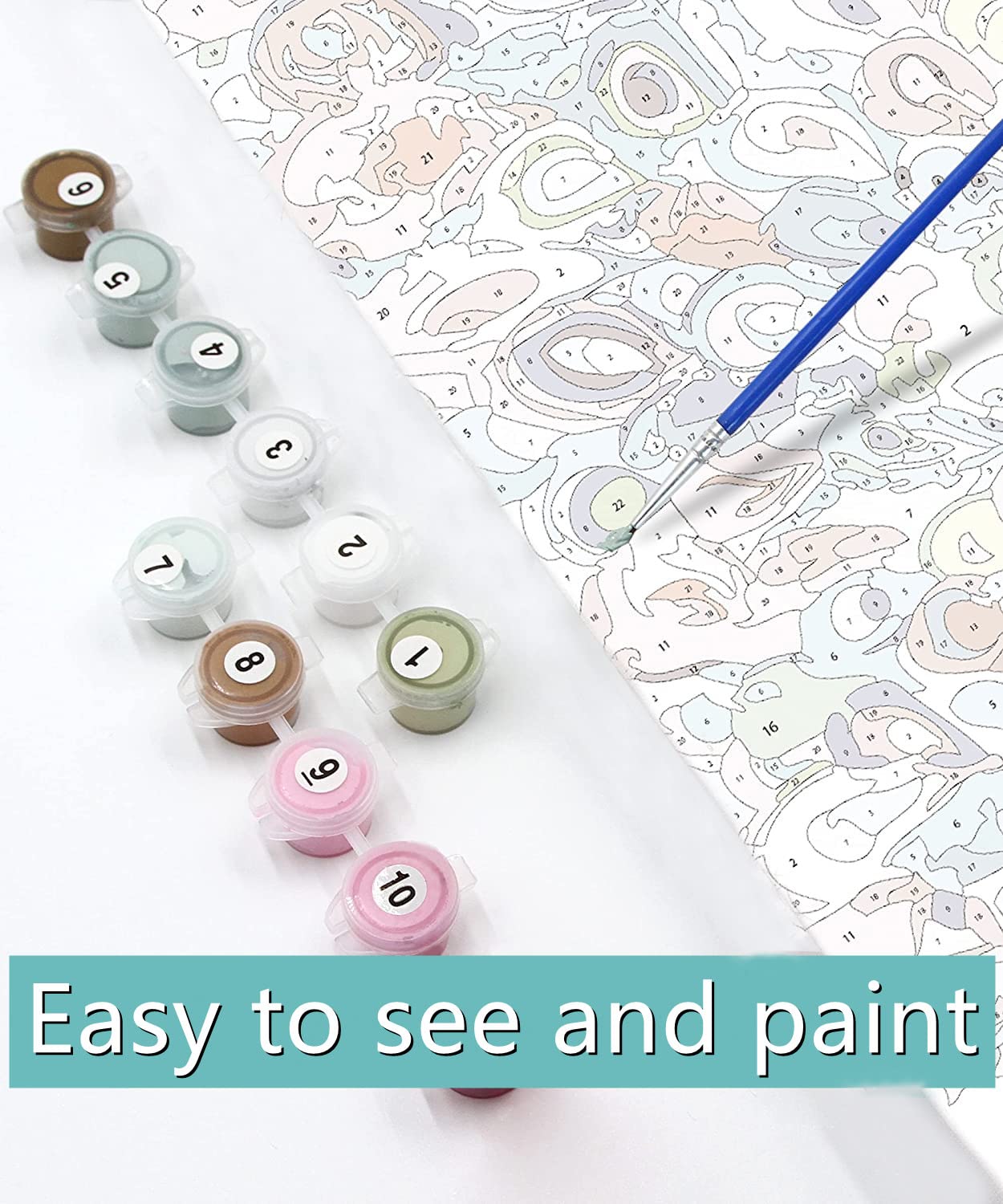 JanFebMar Kit Dipingere Con I Numeri Per Adulti E Bambini - Tela 40x50 Cm Con Colori Acrilici E Pennelli - Pittura Fai Da Te Antistress