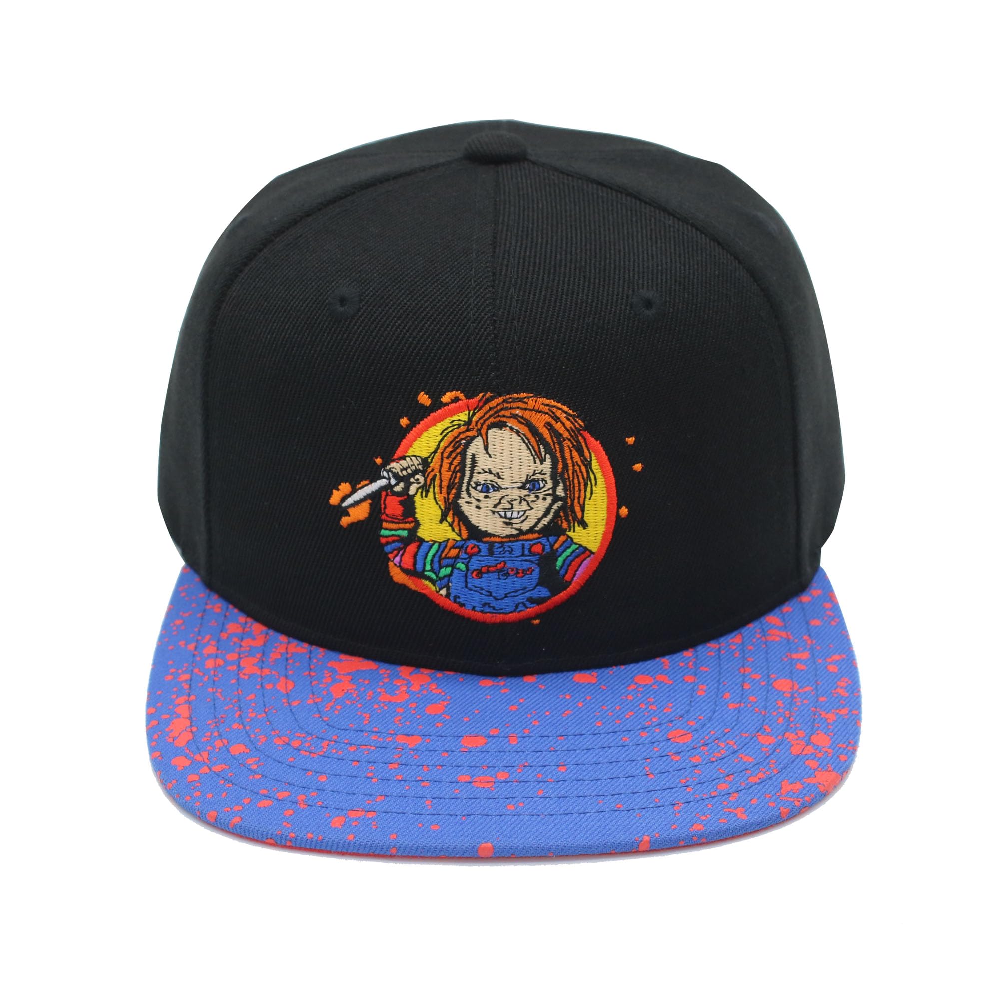 Chucky Baseball Cap, Adult Snapback Hat with Flat Brim, Black, One Size, Black, One Size