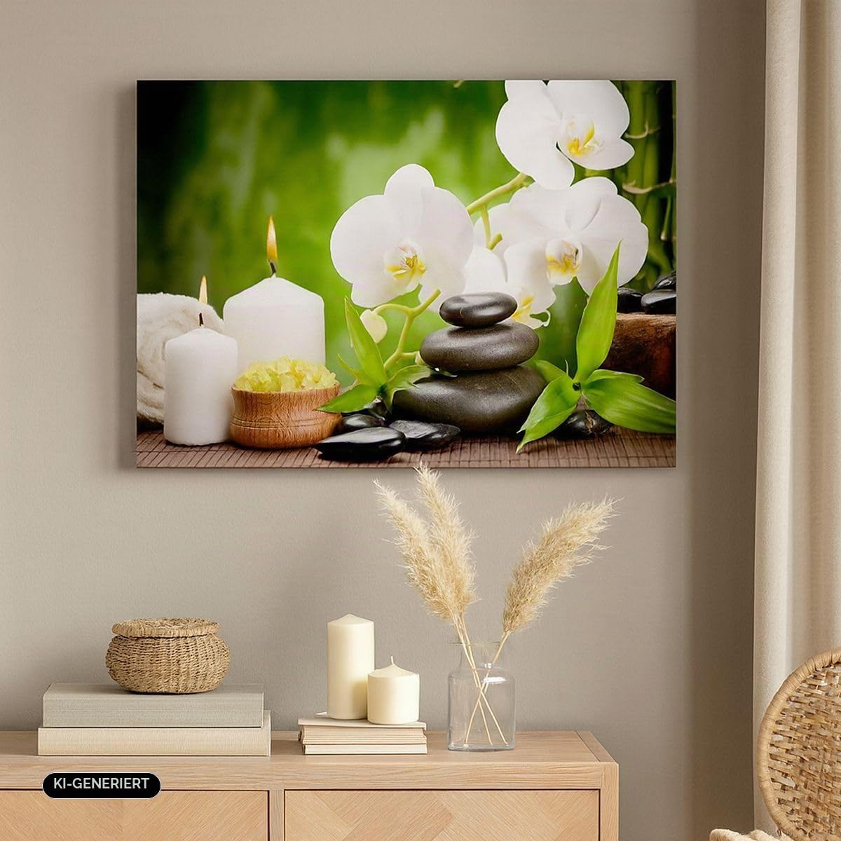ARTTOR Bilder auf Leinwand Blume aromatherapie spa Leinwandbild 70x50cm Wandbilder Dekoration Wohnzimmer Schlafzimmer Küche Deko Klein Wanddeko Bild Wand Kunstdruck Art Wall Decor Canvas AA70x50-2718