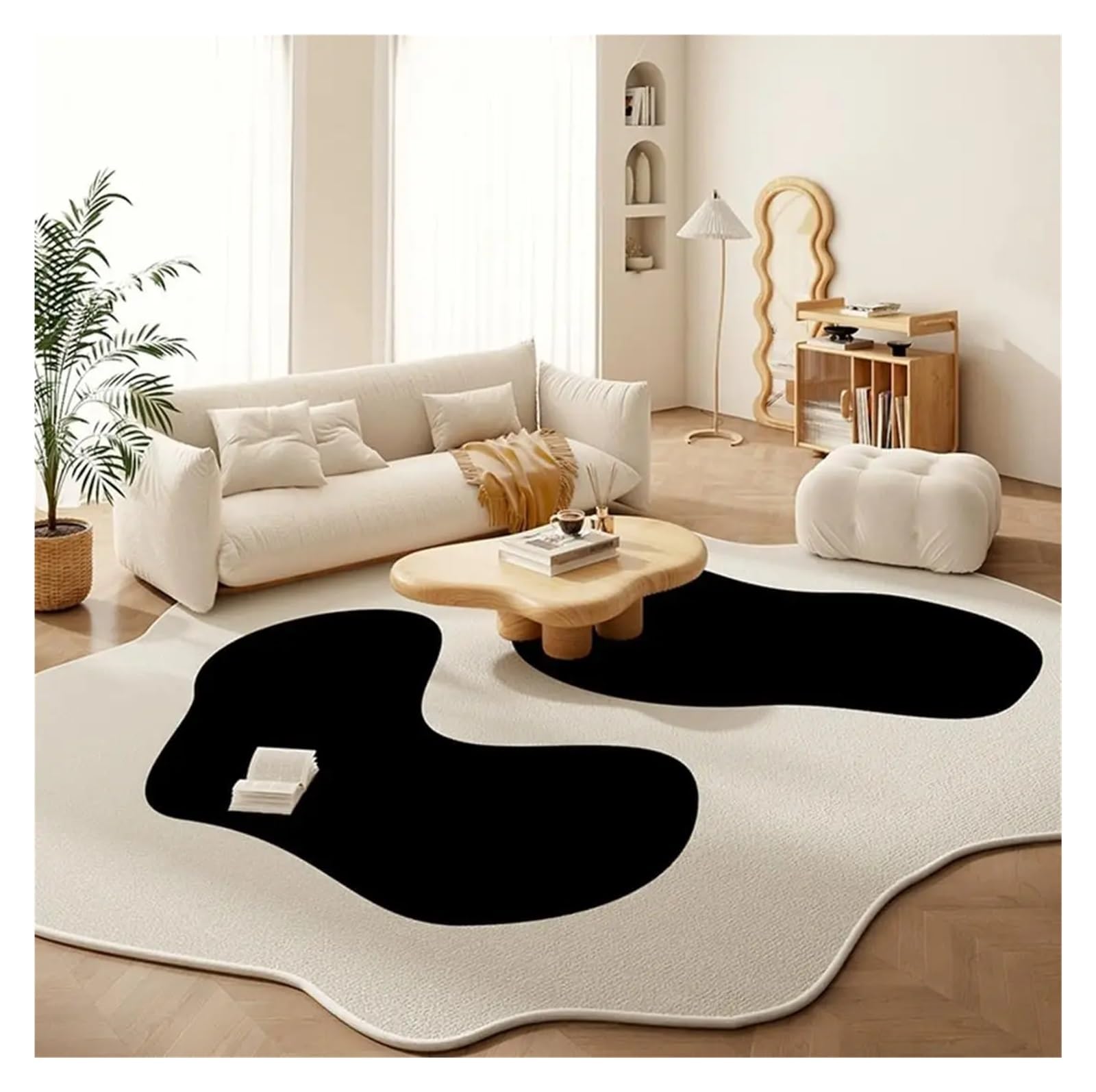Tapis irrégulier antidérapant et facile à nettoyer pour un sol de salon impeccable