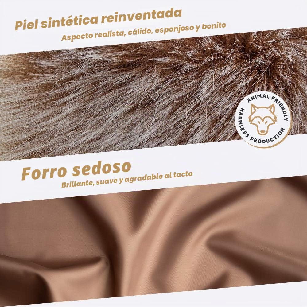 Futrzane Classic Bufanda - Cuellos de Pieles Sinteticos para Abrigo - Chal Pelo