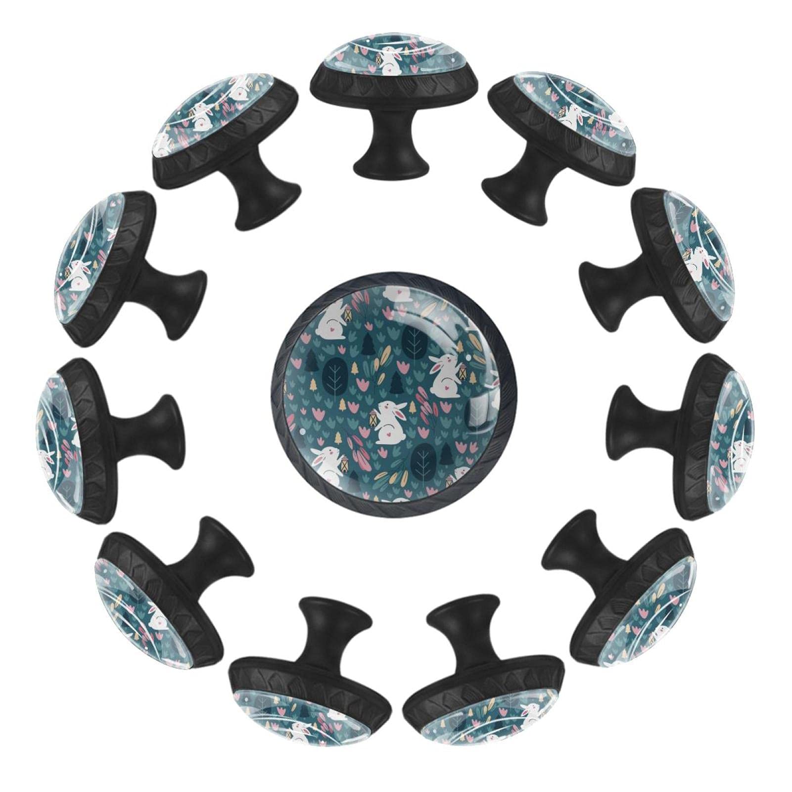 Boutons de tiroir lapins ronds 35mm lot commode crèche enfant