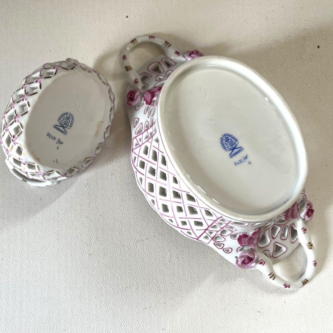 ヘレンド アポニーピンク バスケット大小サイズ