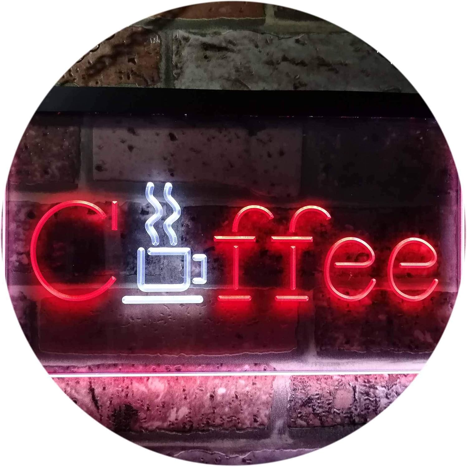 ADVPRO Coffee Cup Kitchen Café Display Dual Color LED Neon Sign White & Red 16" x 12" st6s43-i0361-wr