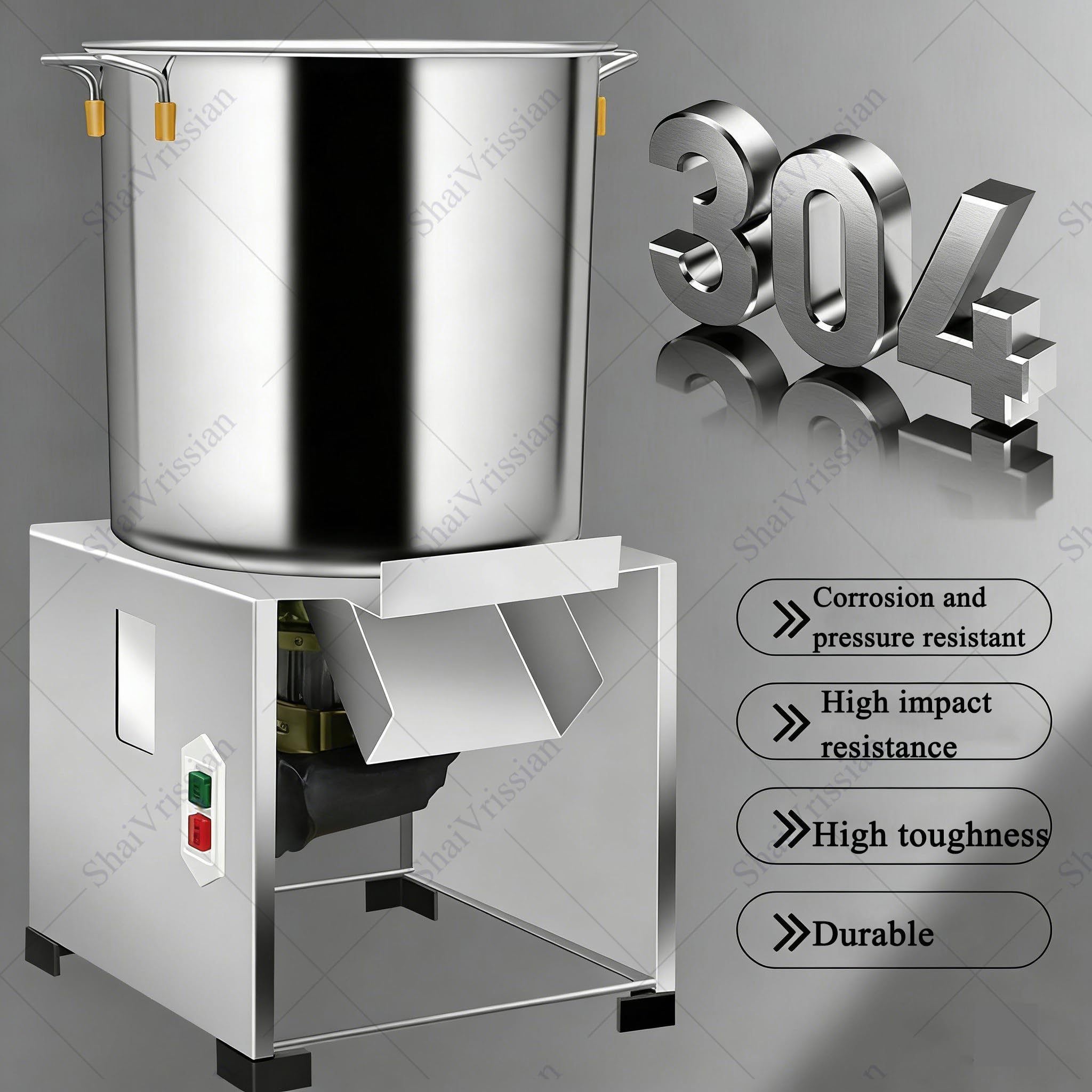 Tagliaverdure Elettrico Professionale,Robot da Cucina in Acciaio Inox,3500 Giri/Min,75-150 kg/H,per Verdure Cipolle Aglio,Adatto per Pollame E Animali