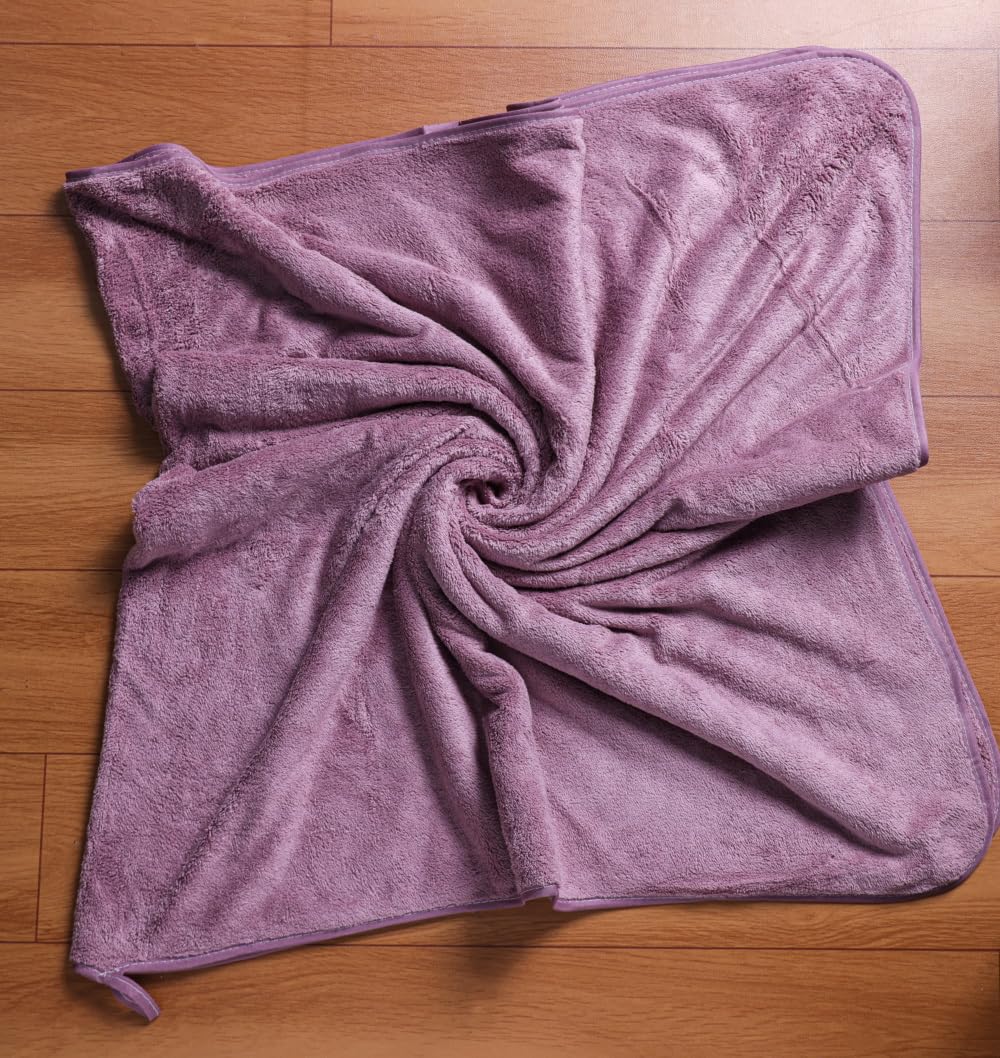 Fezora® Toallas de baño de microfibra de 500 g/m², (70 x 140 pulgadas), felpa extrasuave y secado rápido, alta absorción con toallas de gran tamaño para baño (paquete de 2) (vino y azul cielo)