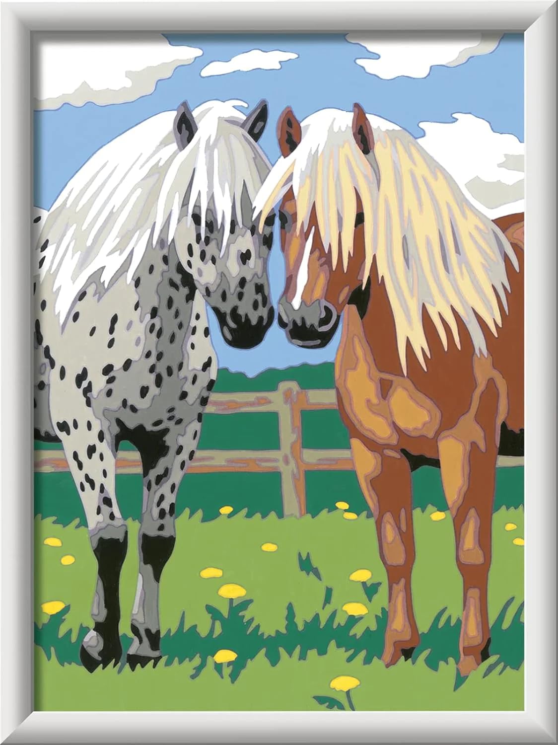 Ravensburger - Creart D: Horses At Sunset | Paint By Numbers Children | Craft Kit Children With Glitter | Complete Child Painting Kit | Gift Girl 9 Years | Includes Frame 24x18cm - View #2