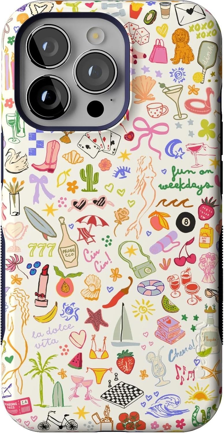 Casely iPhone 13 Pro Case | All The Fun Things | Fun on Weekdays | Bold Protective Design | Compatible with MagSafe