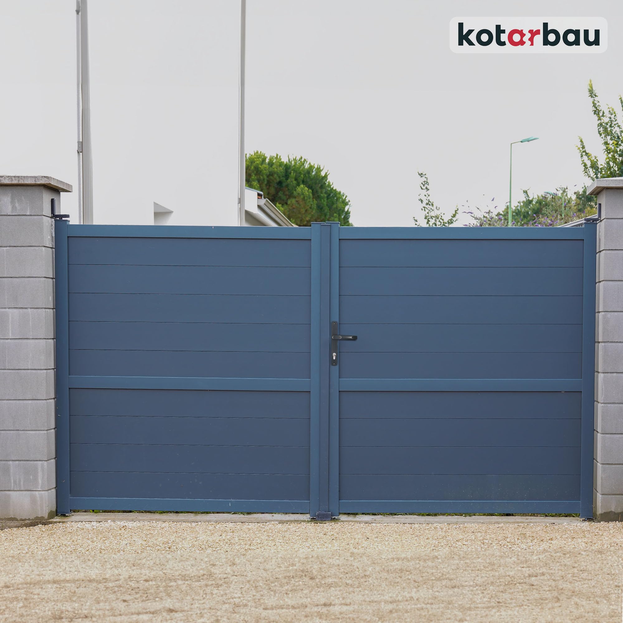 KOTARBAU® - Tirador de puerta de aluminio de 92 mm, cilindro perfilado, mango largo para puerta interior