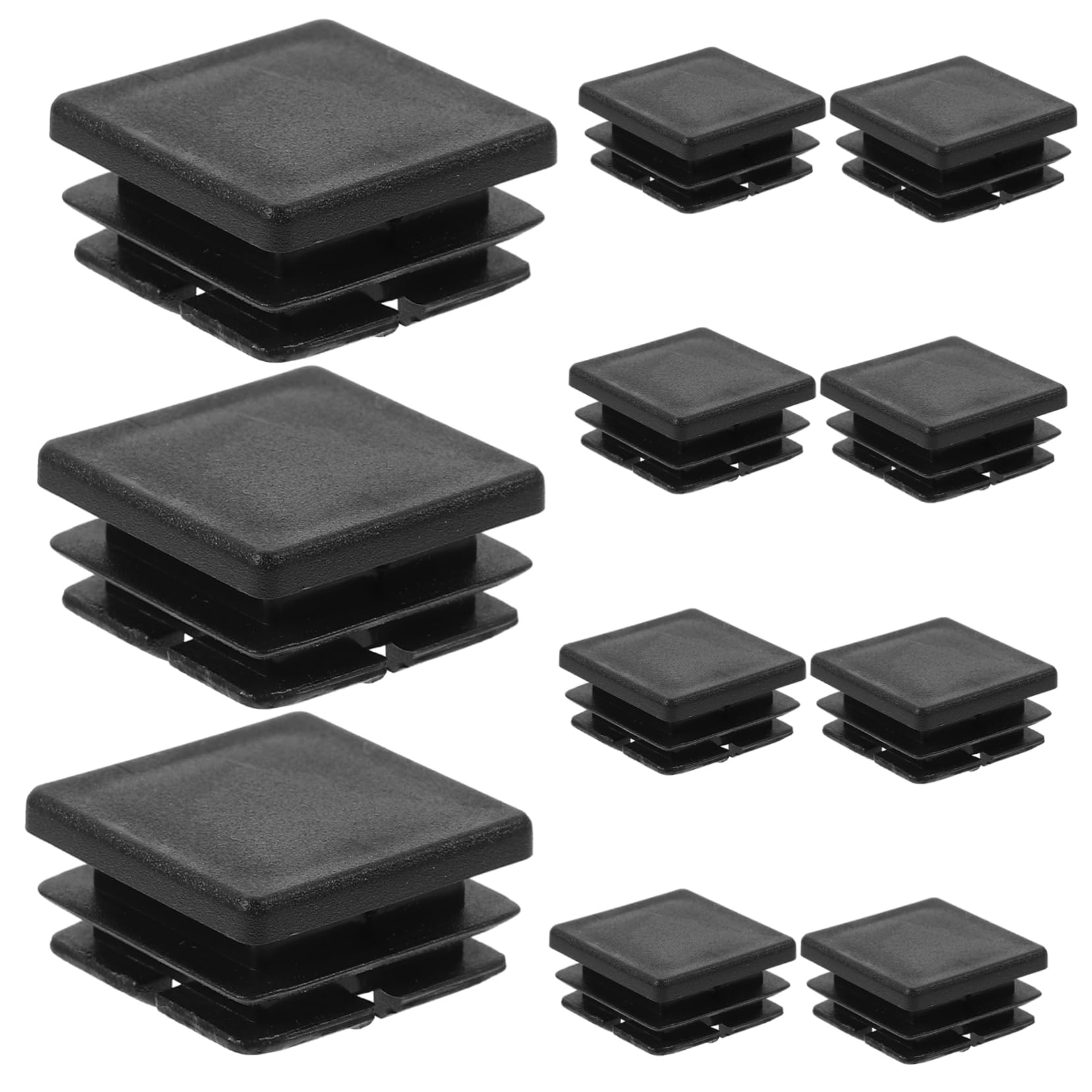 WOONEKY 12pcs Square Tube Plug Chairs End Caps for Metal Tubing Post End Insert Chair Leg Inserts Tube Protector End Insert for Table Chair End Caps Tubing Plug Hardware Furniture Plastic