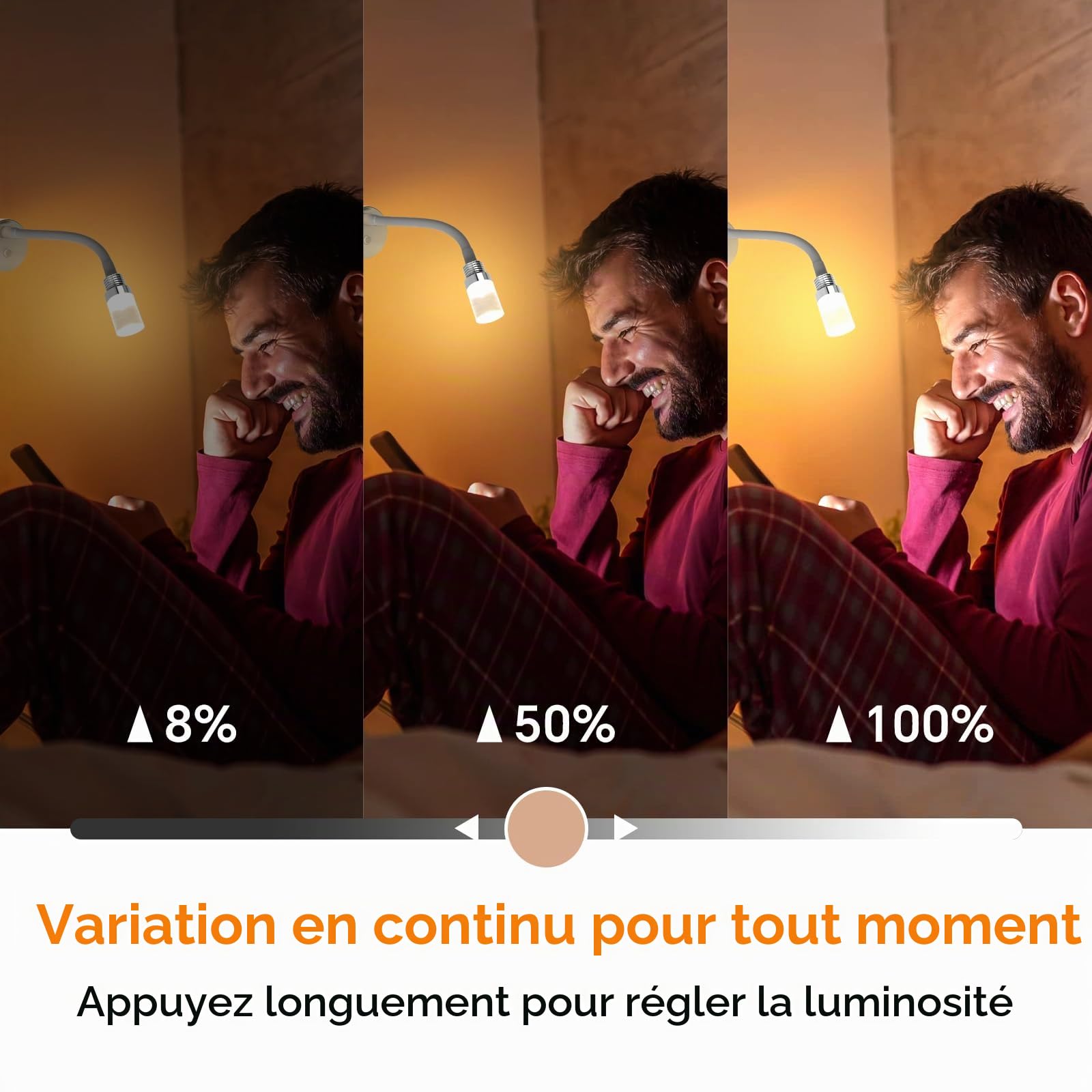 2 Pièces 2W Lampe de Lecture 12V Camping-Car LED Acrylique Col de Cygne Lumière avec USB 18W & Interrupteur Variateur pour Caravane Van Voiture Camion Yacht LKW