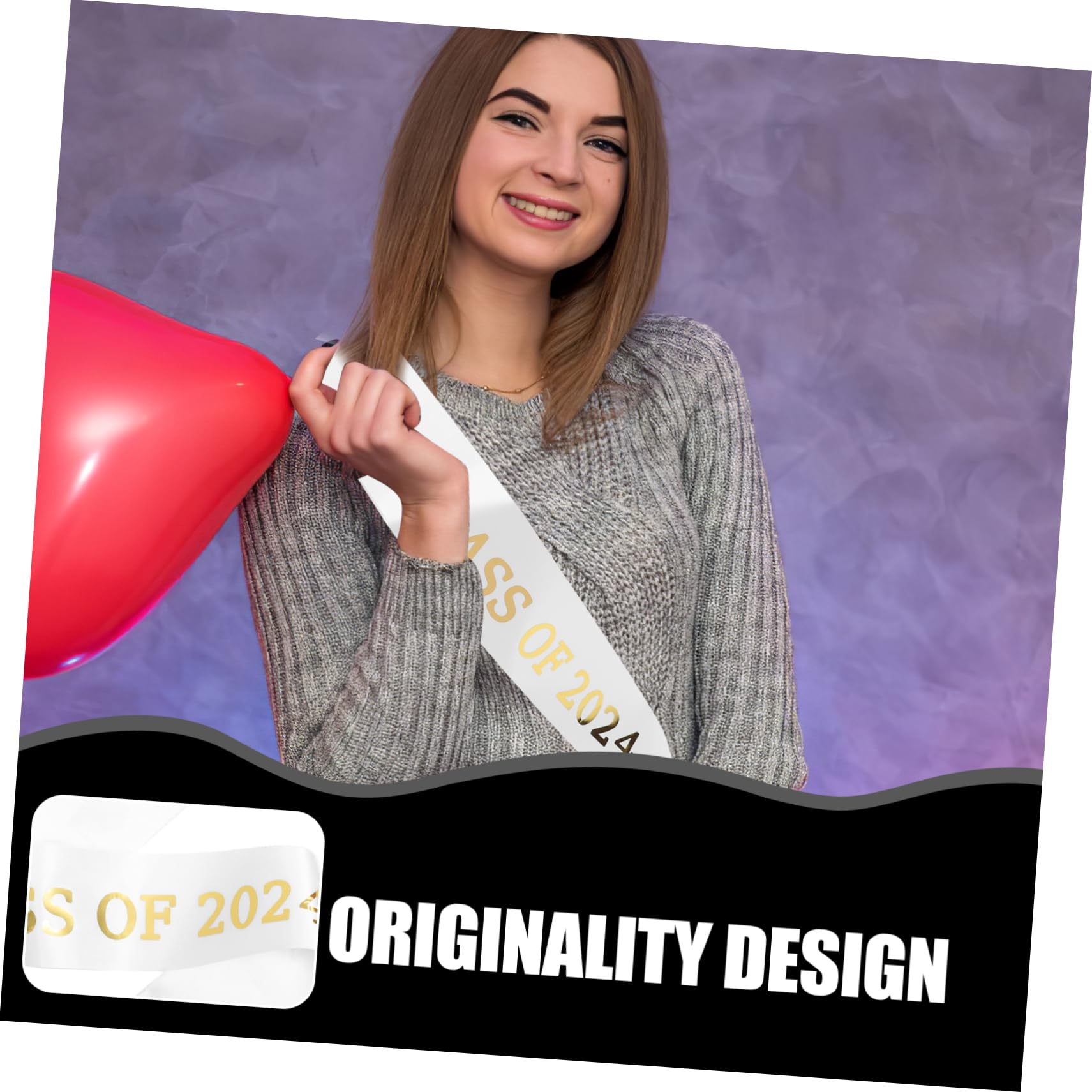 HOOTNEE Graduate Sash Senior Shoulder Strap Class of Graduation Party Supplies Cheer Senior Sash