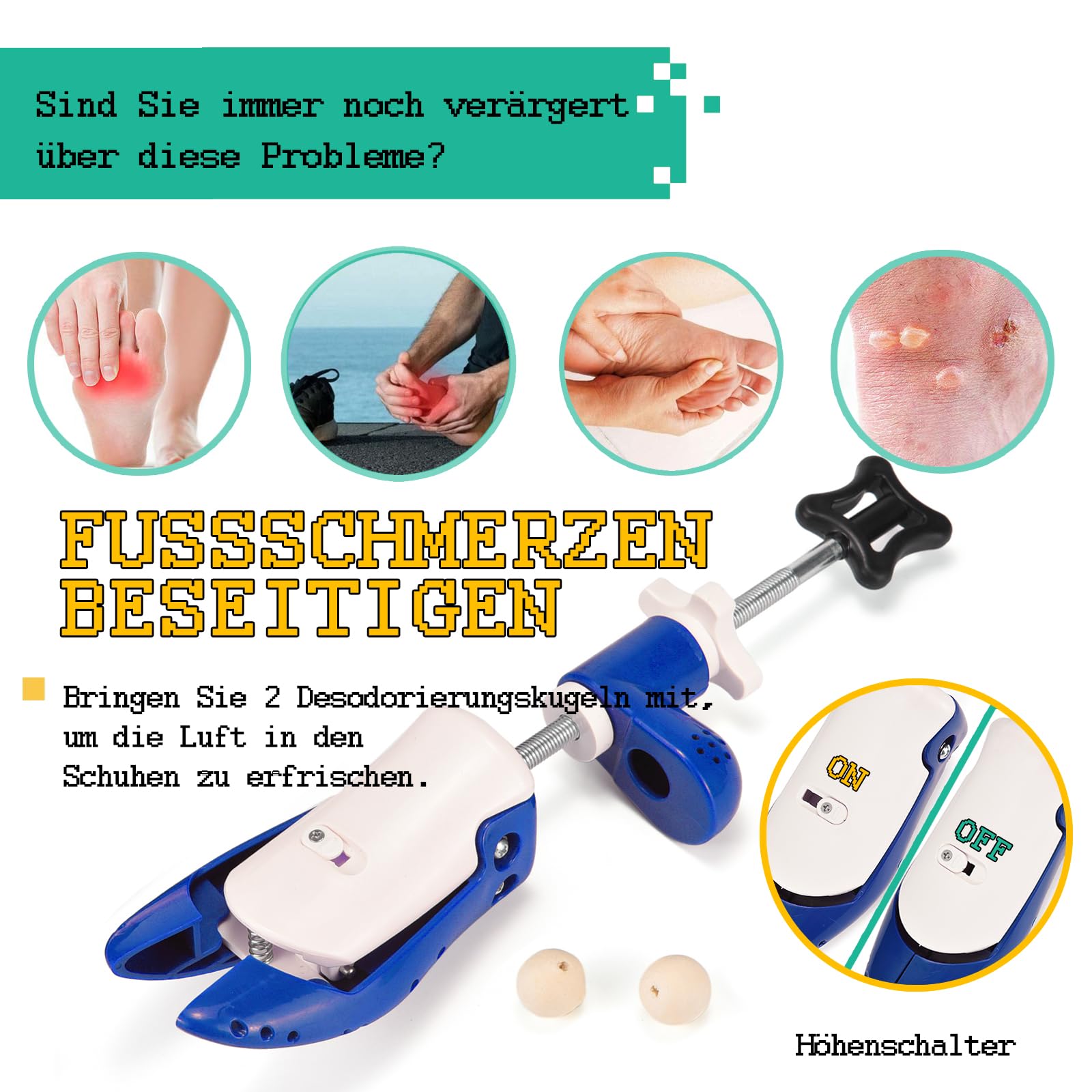 Extensor de zapatos para hombre y mujer, pies anchos gruesos, longitud ajustable de 4 vías, ancho y altura, horma de zapatos Widener Spin suelto caja de dedos talón alto empeine