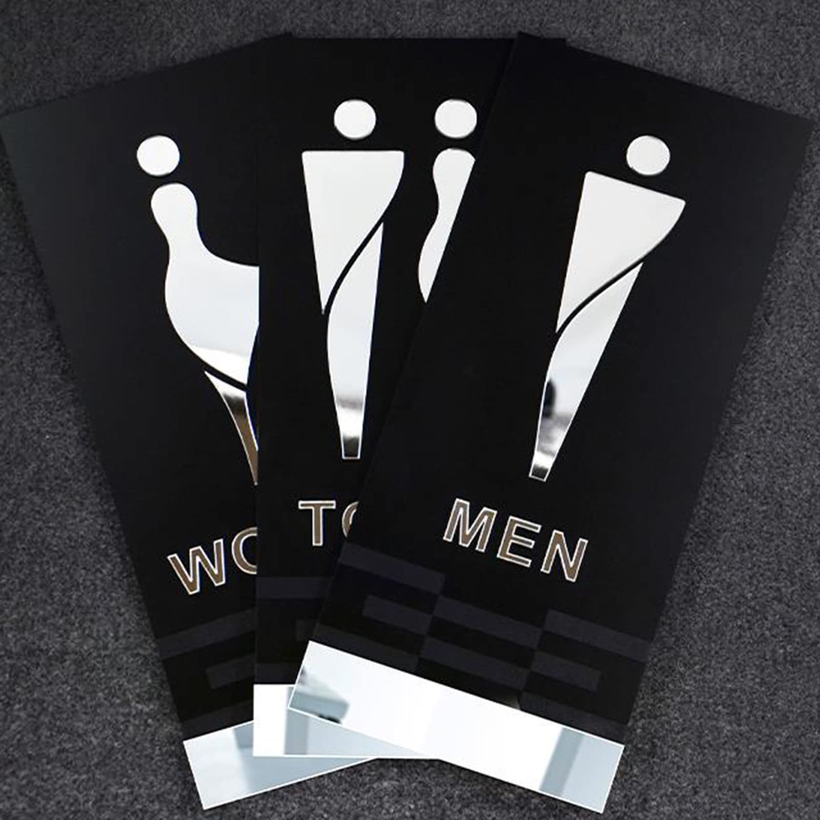 Cartello per i Servizi igienici, Cartelli for bagni Maschili e Femminili, Decorazioni murali for, Unisex in Acrilico 3D for, for uffici, aziende ristoranti(A)
