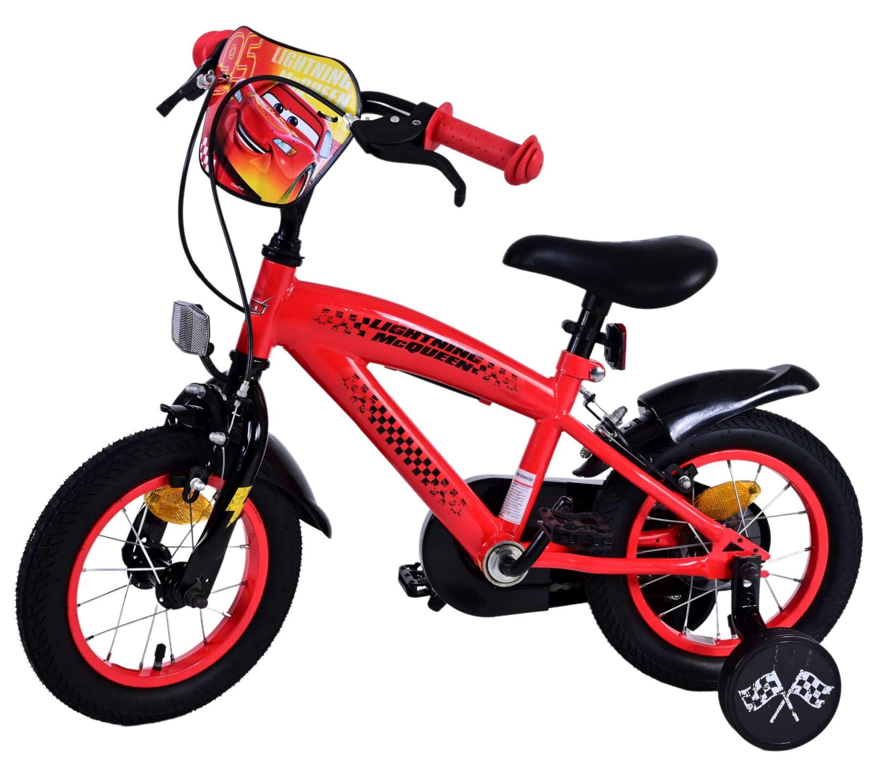Disney Cars - Bicicletta per bambini da 12 pollici con due freni a mano, sicurezza, comfort e divertimento in uno!