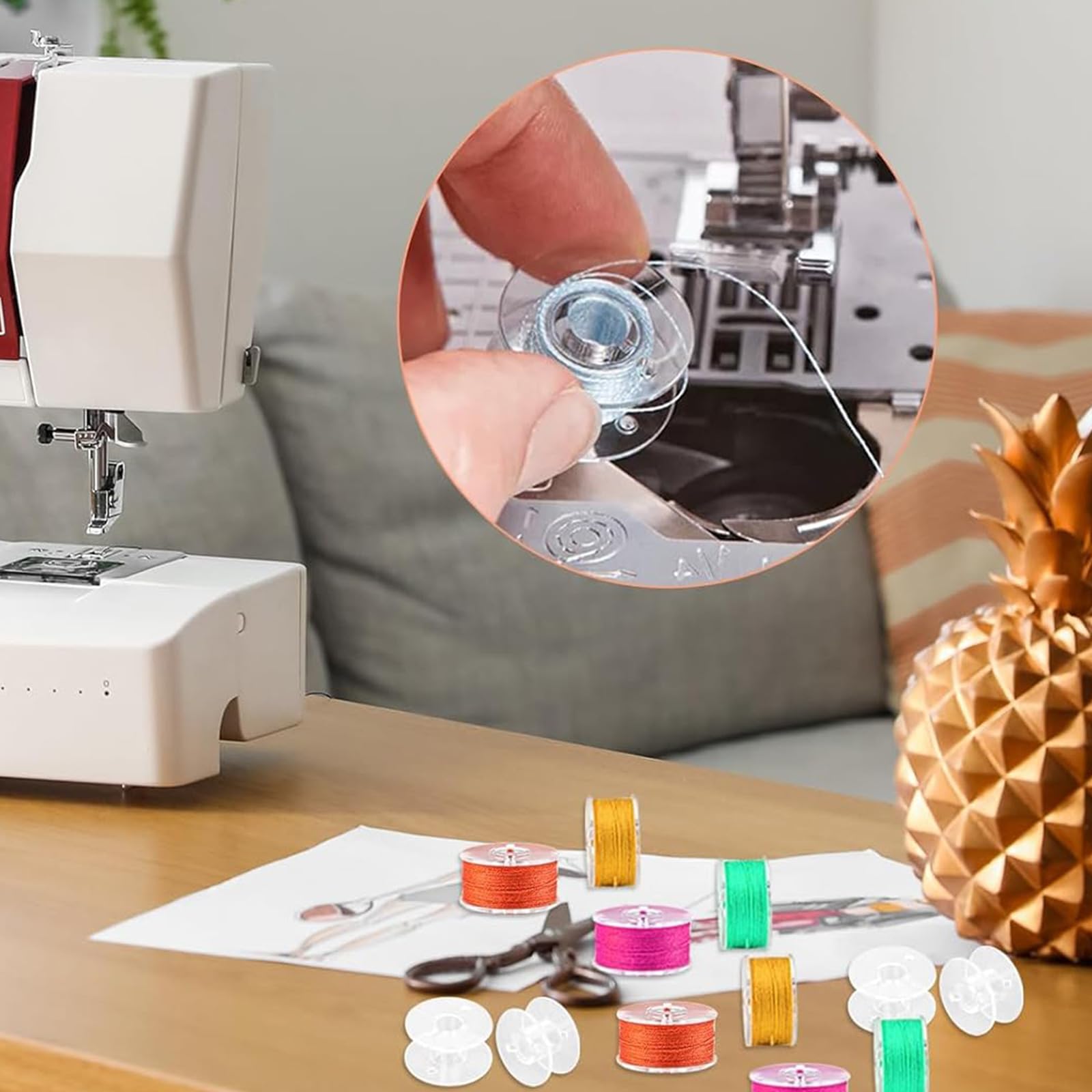 Set 20 Bobine Trasparenti In Plastica Per Macchina Da Cucire Janome | Diametro 20mm, Foro 7mm | Ideali Per Uso Domestico E Progetti Fai Da Te