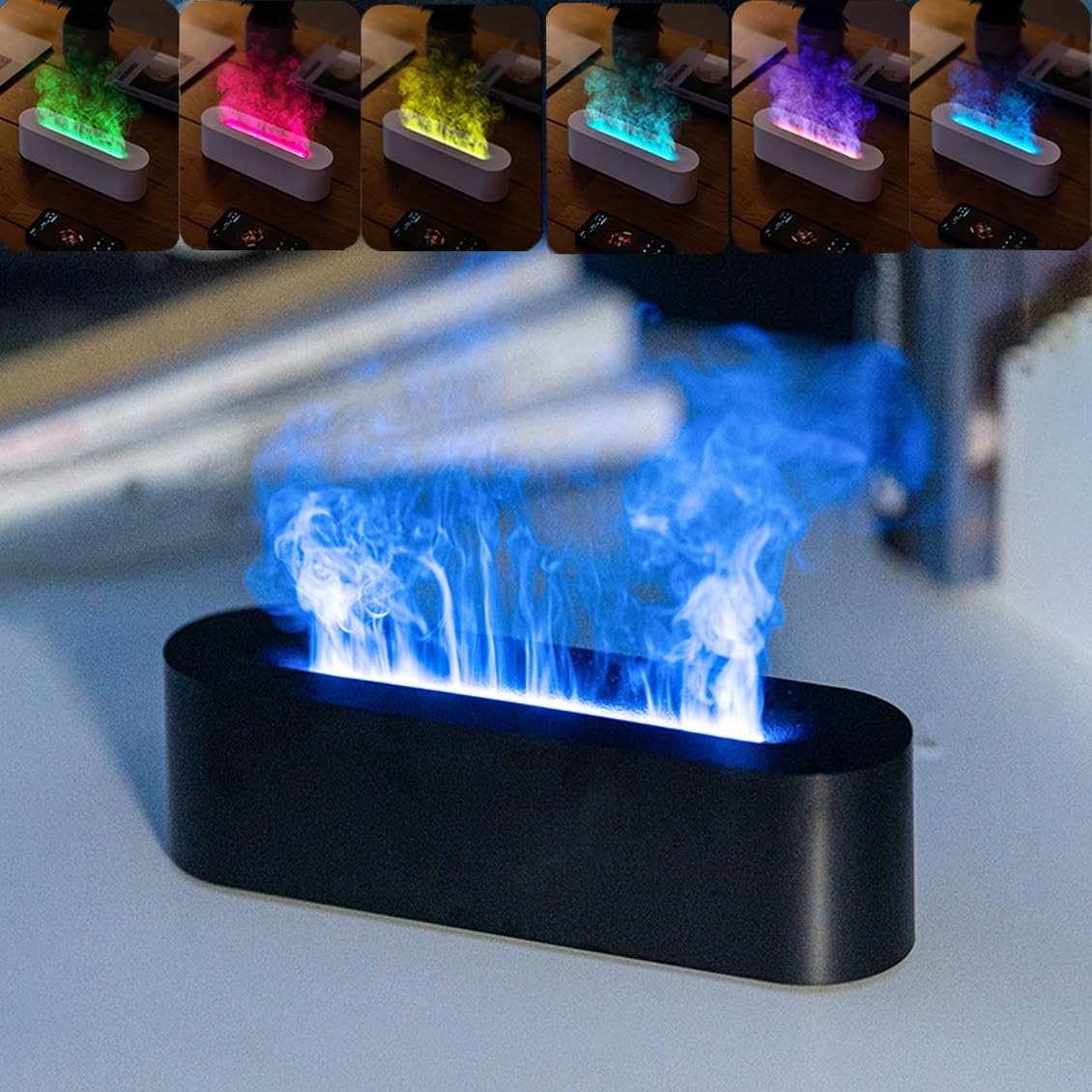Simulation Colorful Flame Aromatherapy Humidifier - Delicate Atomization 3-Speed Scheduled Shutdown Water and Power Outage Protection Perfect for