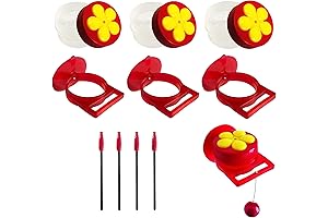 Multifunctional Outdoor Hummingbird Feeders with Suction Cup and Perches - Pack of 4 (Red)