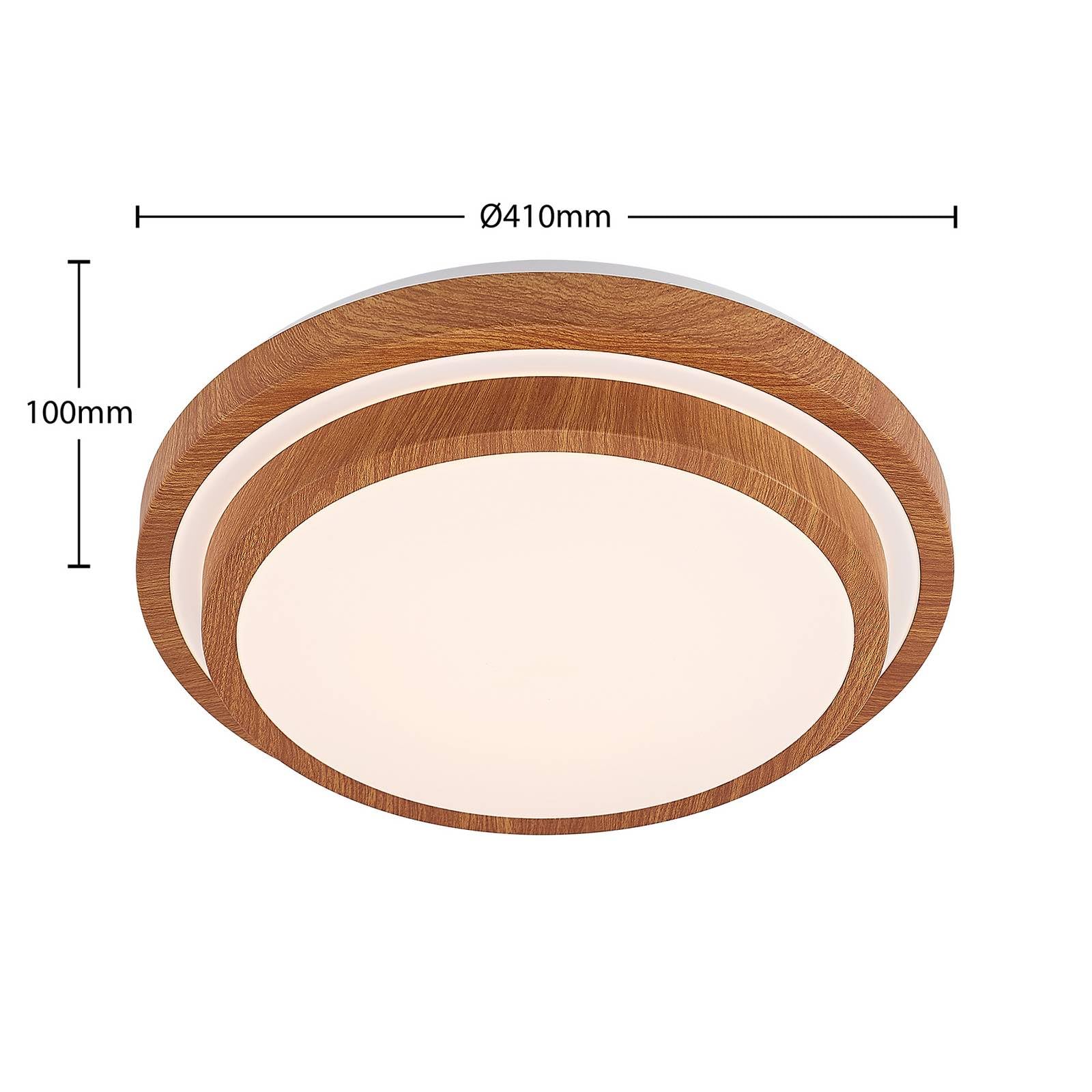 Lindby LED Lámpara de techo Vaako (Moderno) en Marrón hecho Plástico (1 llama, lámpara, plafón
