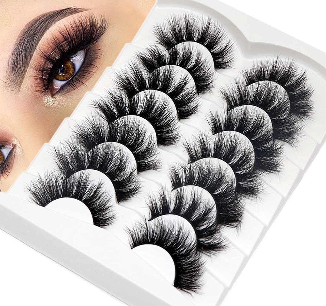 ViiTangFalse Lashes Super Fluffy Faux Mink Eyelashes Dramatic Long and Full Fake Eyelashes 5 Pairs Pack Volume Lashes