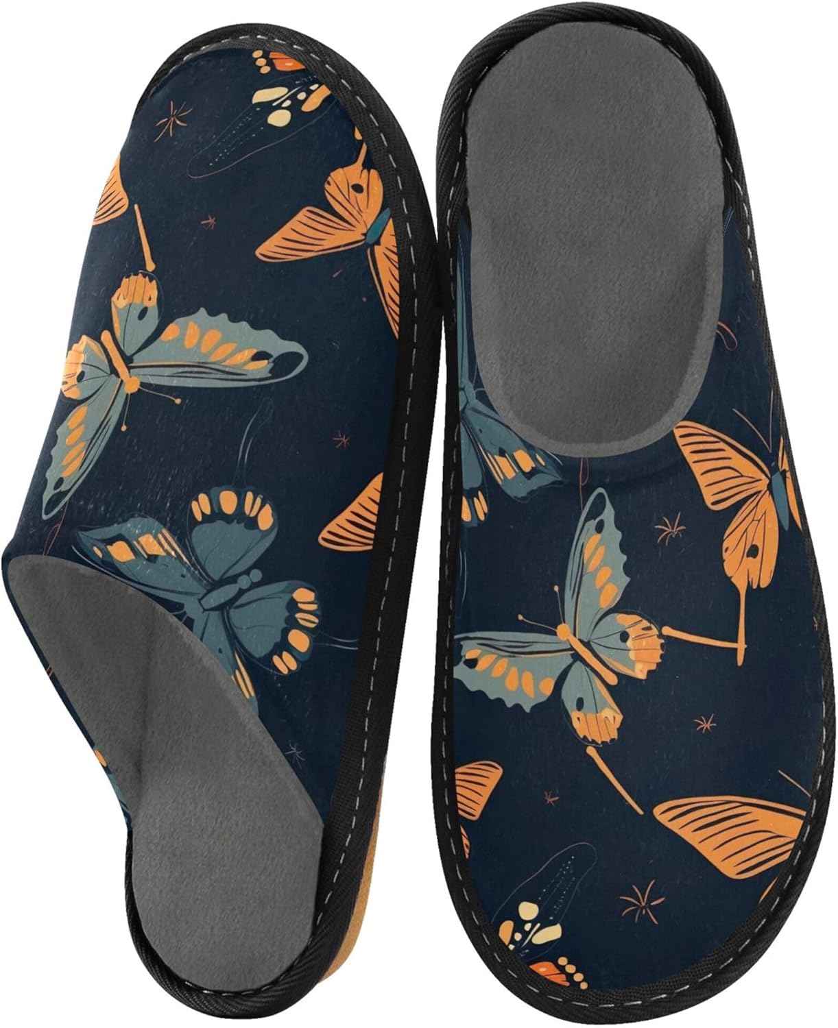 Butterfly House Slippers – Cozy Fuzzy Slippers for Guests, Washable & Disposable, Perfect for Shoeless Home, Spa & Hotel Use A110405