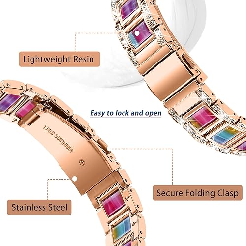 Miniatura 4 de NINKI Correa brillante compatible con Samsung Galaxy Watch 7654 FE 1.575 in 1.732 in Classic 1.693 in 1.850 inClassic 1.654 in 1.811 inActive 2